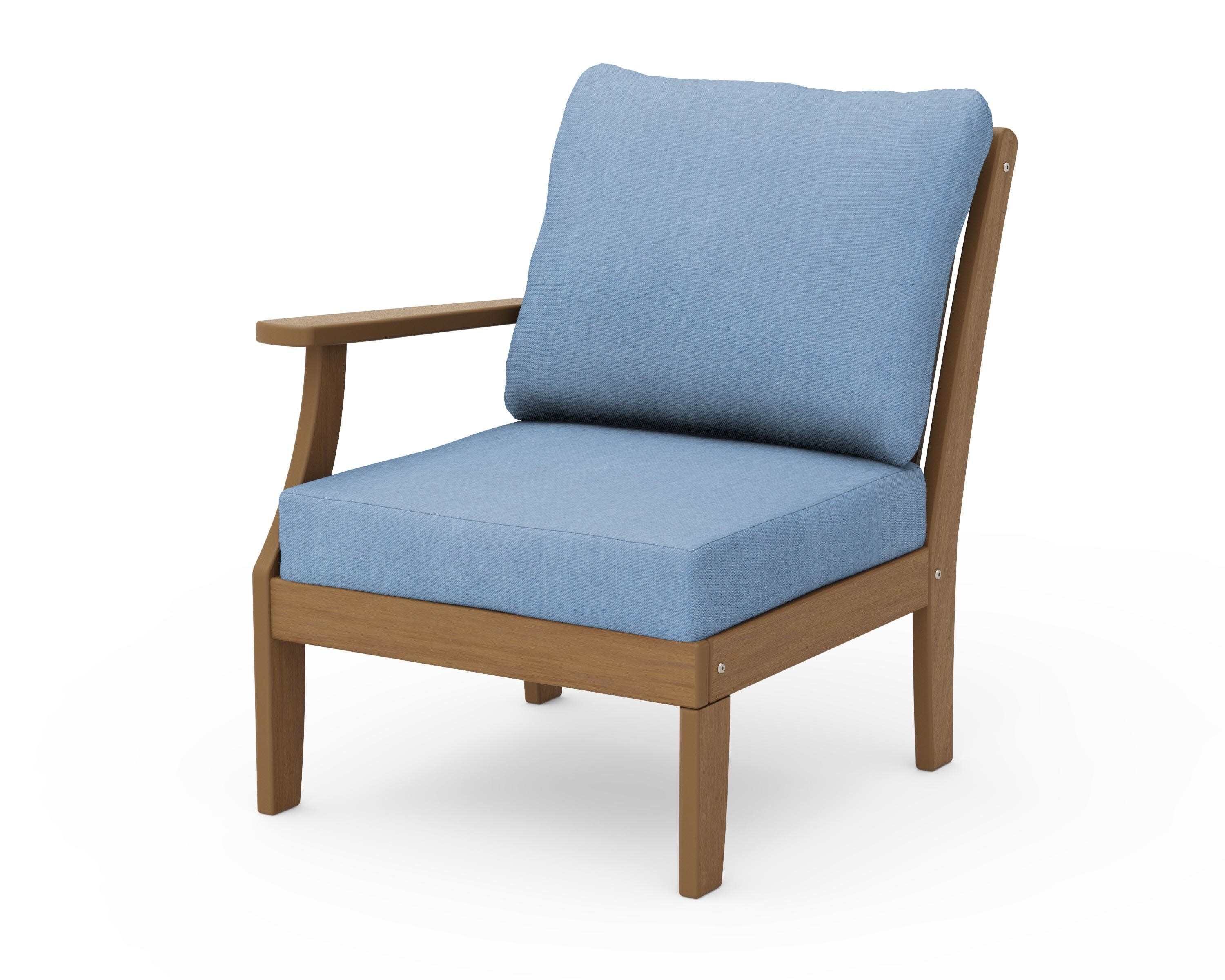 Braxton Modular Left Arm Chair in Natural / Sky Blue