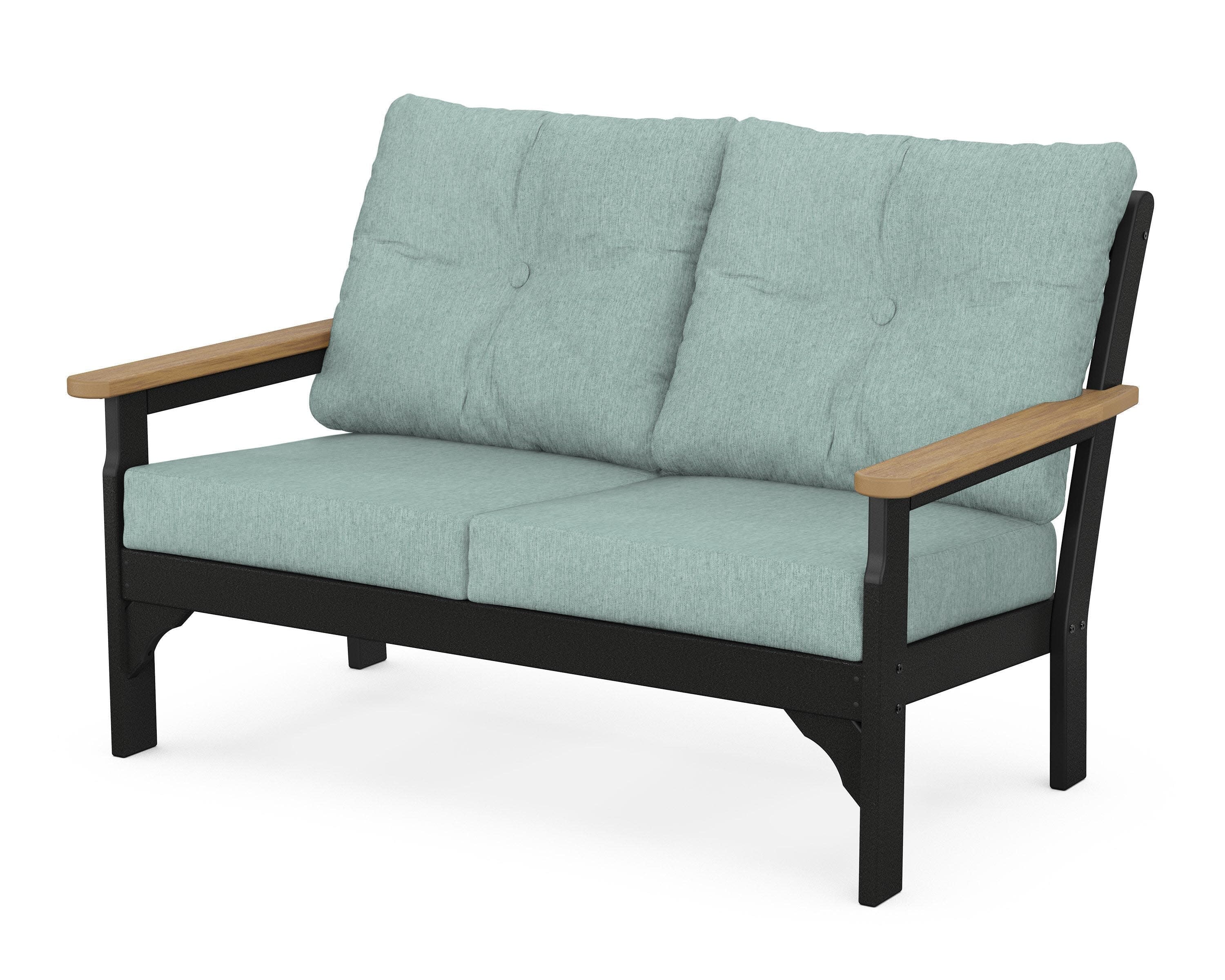 Vineyard Deep Seating Loveseat in Black / Natural / Glacier Spa