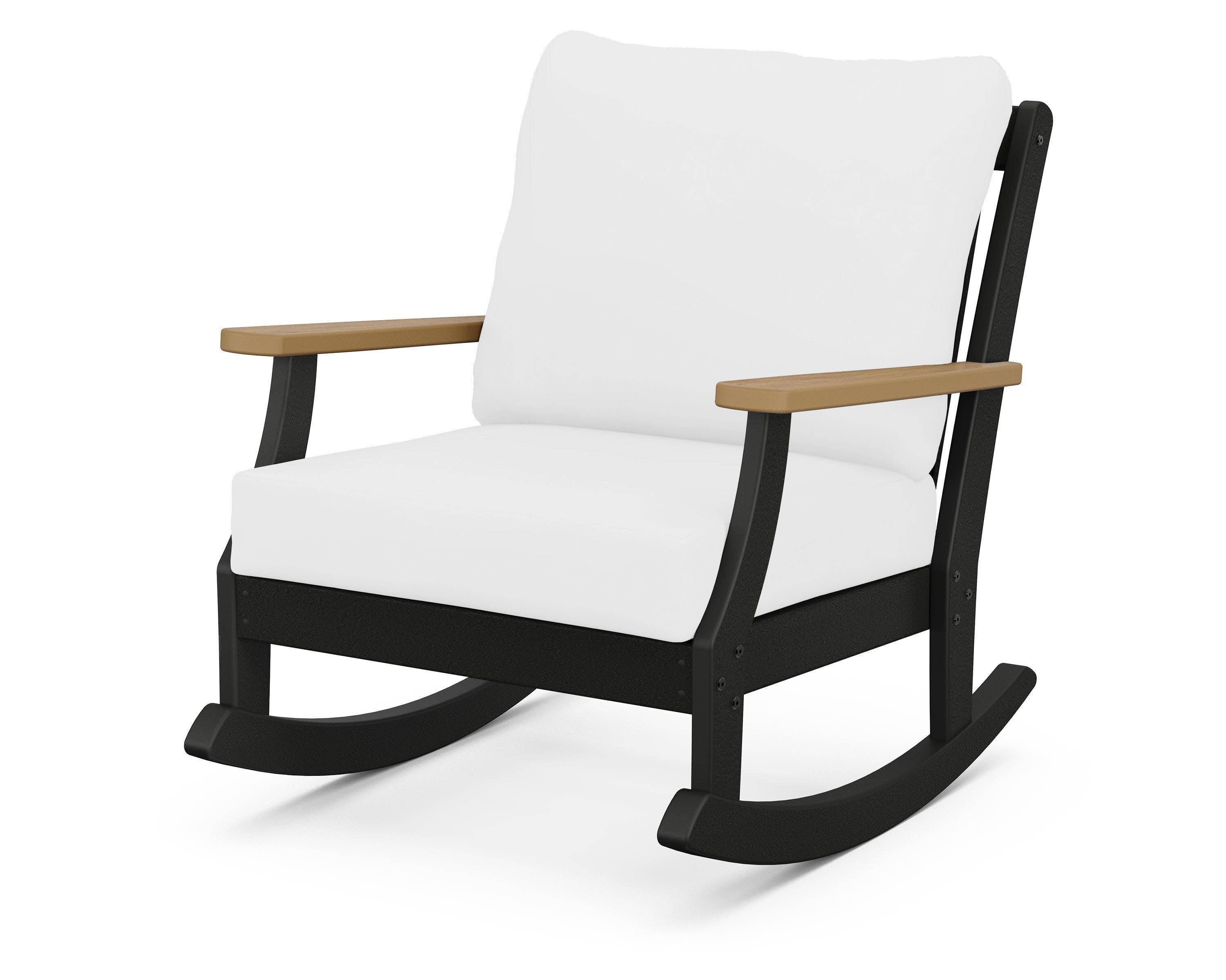 Braxton Deep Seating Rocking Chair in Black / Natural / Natural