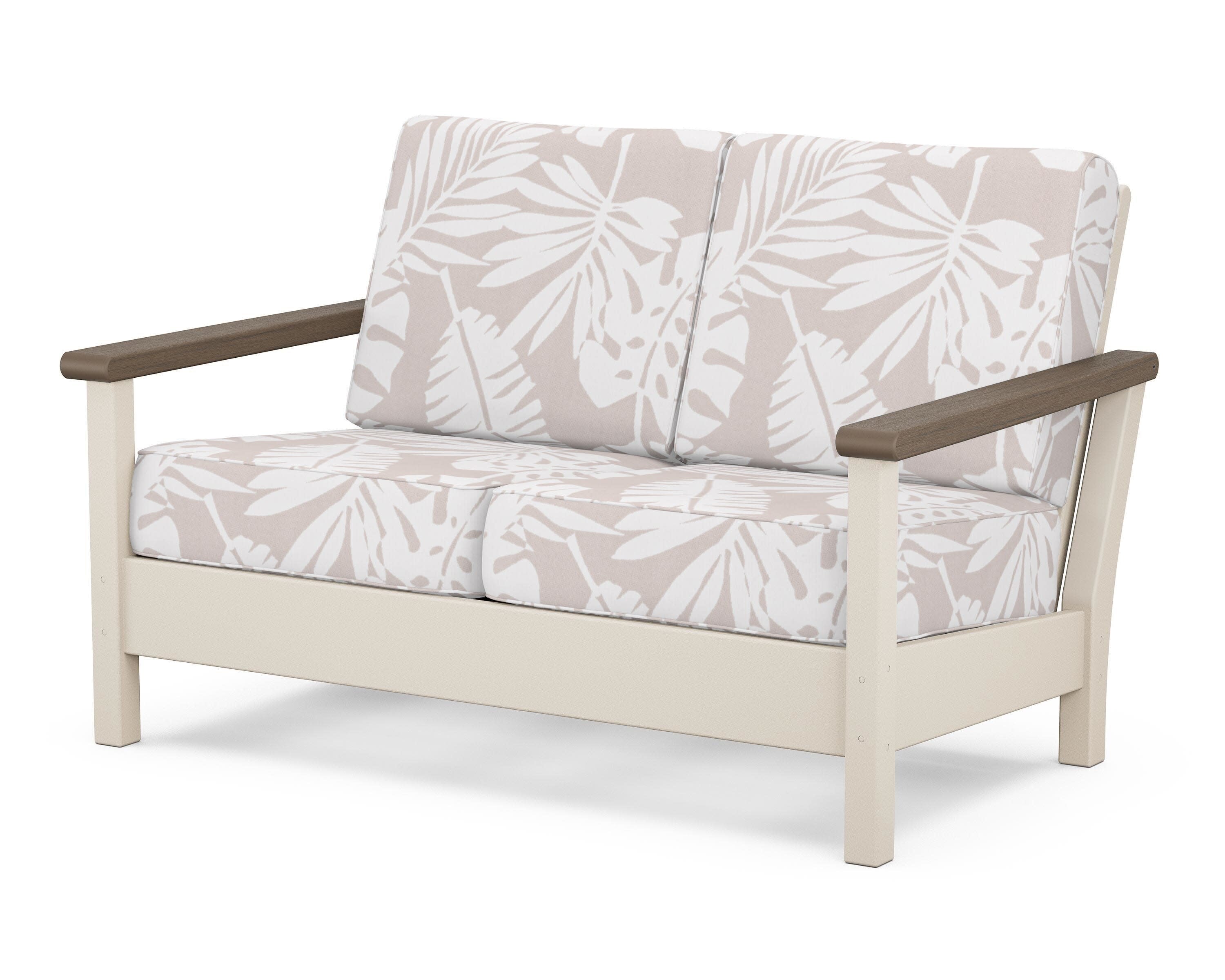 Harbour Deep Seating Loveseat in Sand / Kona / Leaf Dune Burlap
