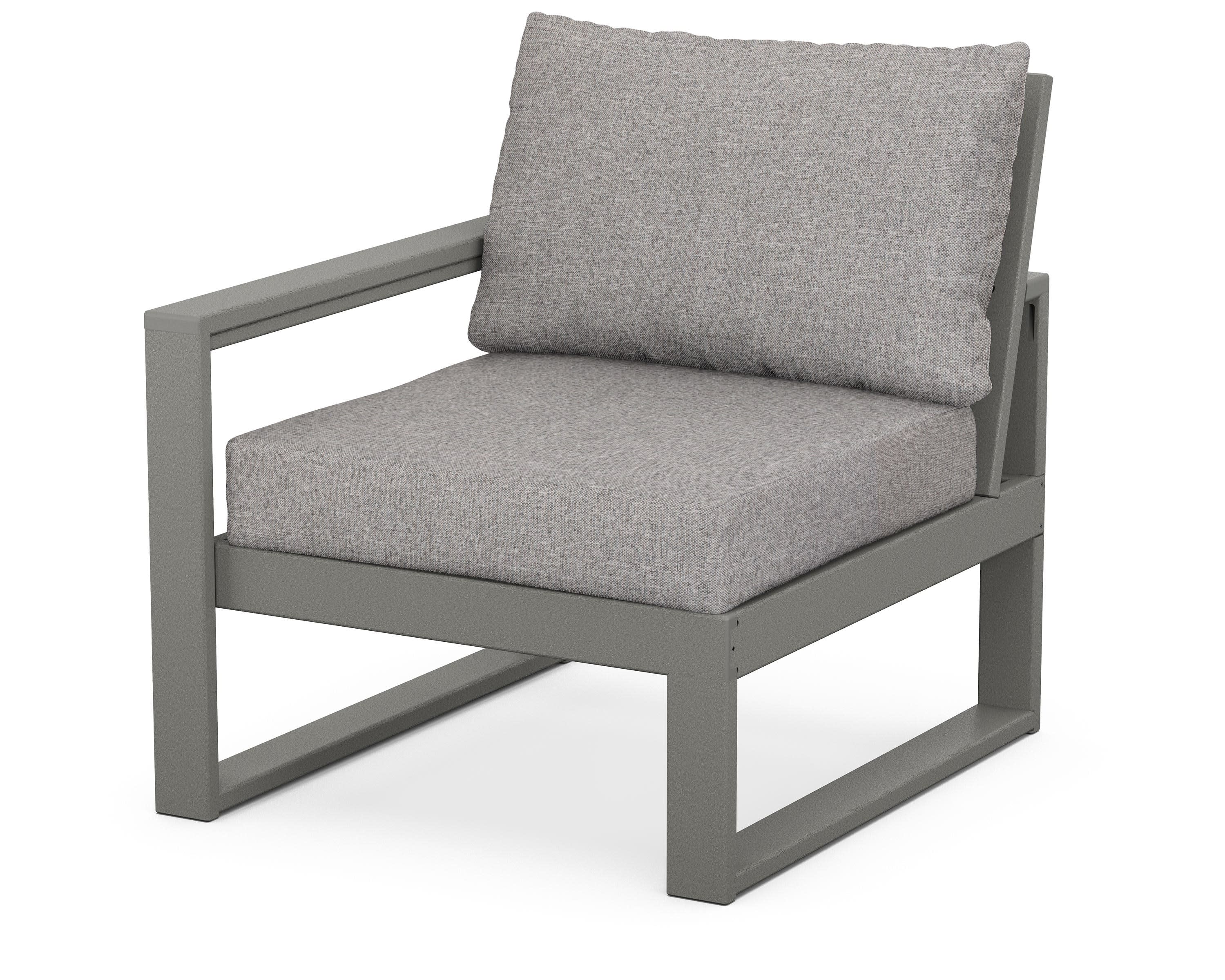 EDGE Modular Left Arm Chair in Slate Grey / Grey Mist