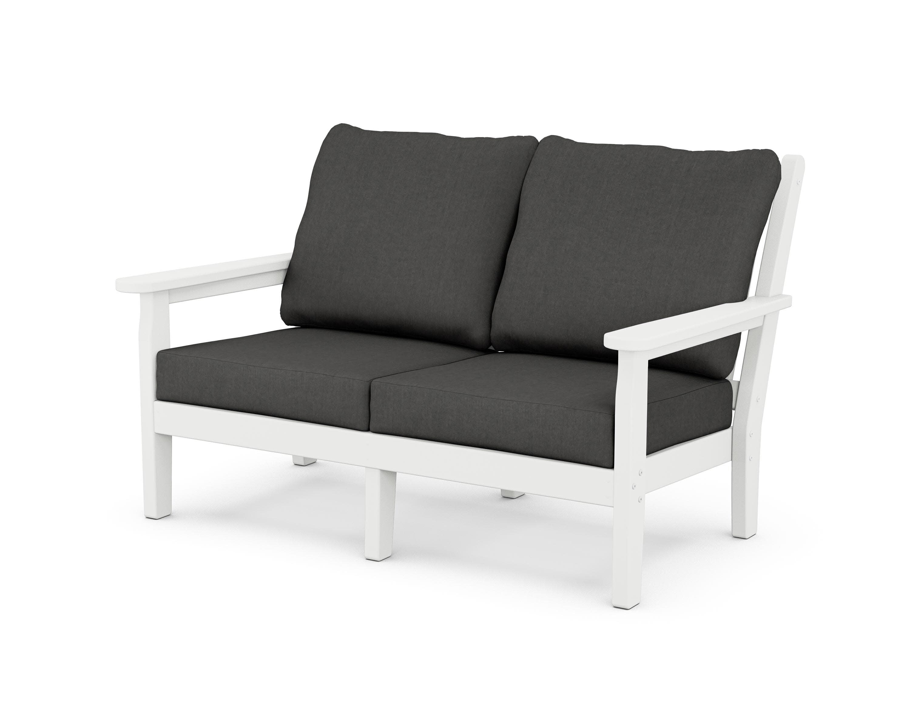 Chippendale Deep Seating Loveseat in White / Spectrum Carbon