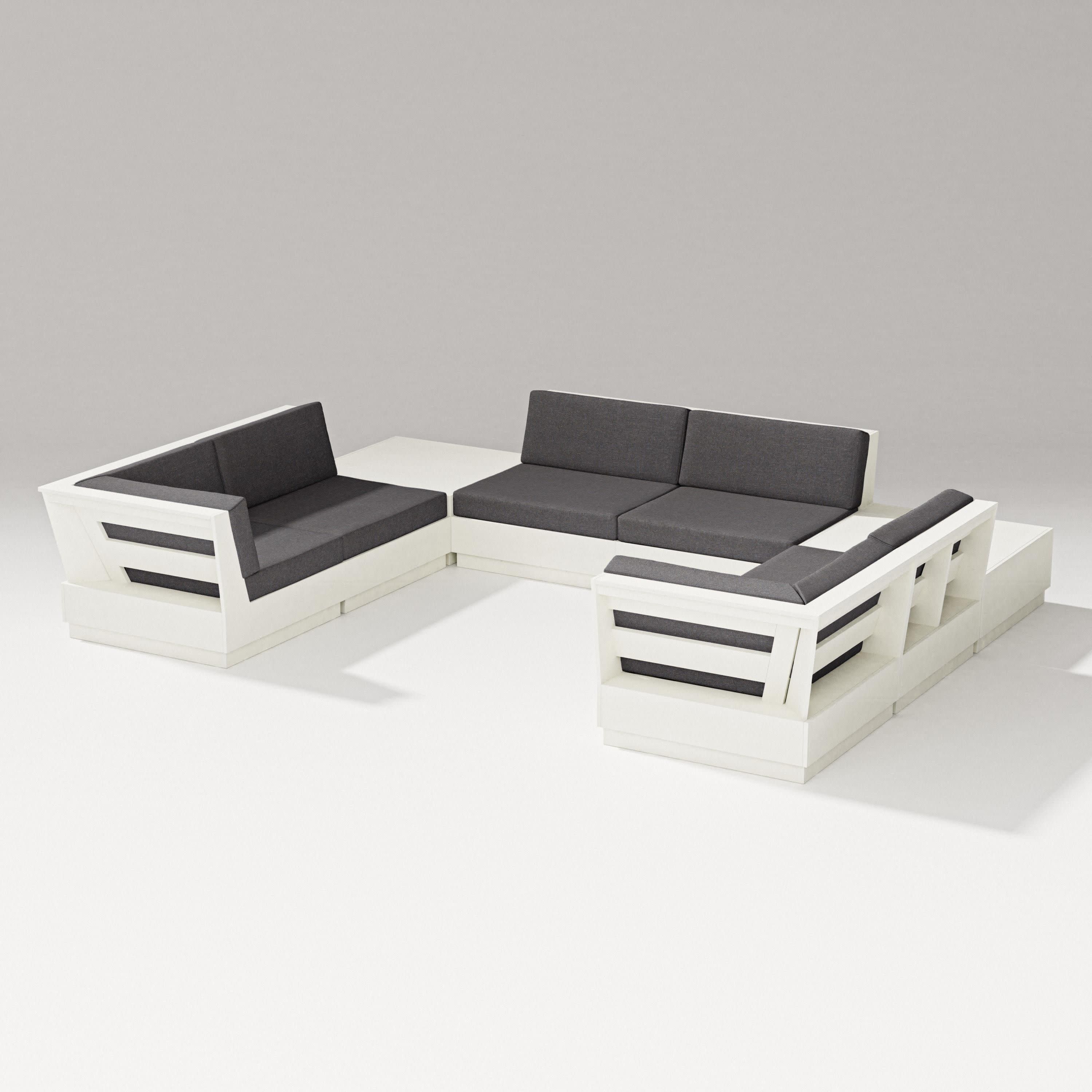 Elevate 8-Piece U-Shaped Sectional in Vintage White / Ash Charcoal