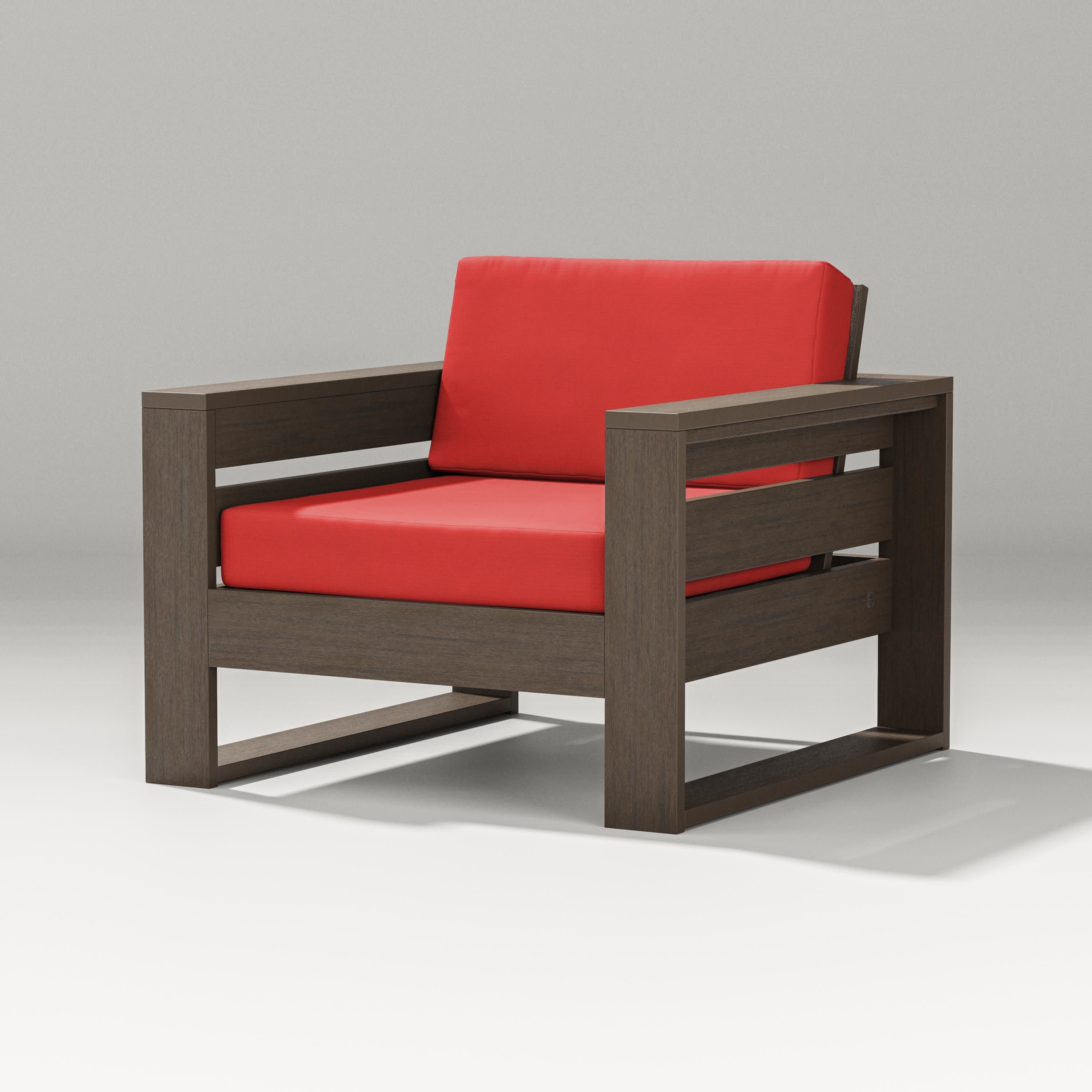 Latitude Lounge Chair in Kona / Crimson Linen