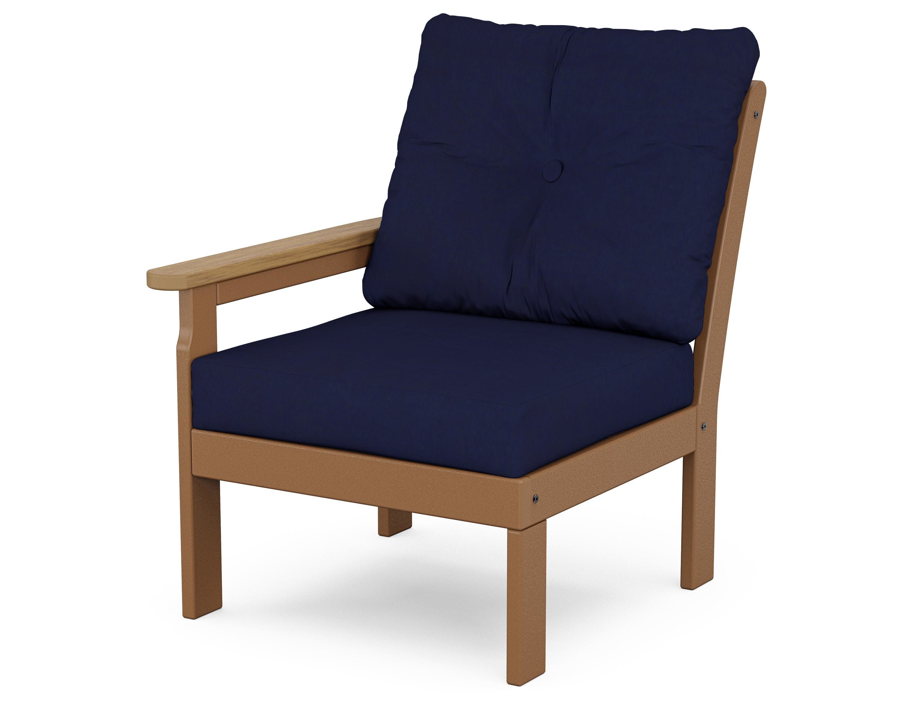Vineyard Modular Left Arm Chair in Teak / Natural / Navy