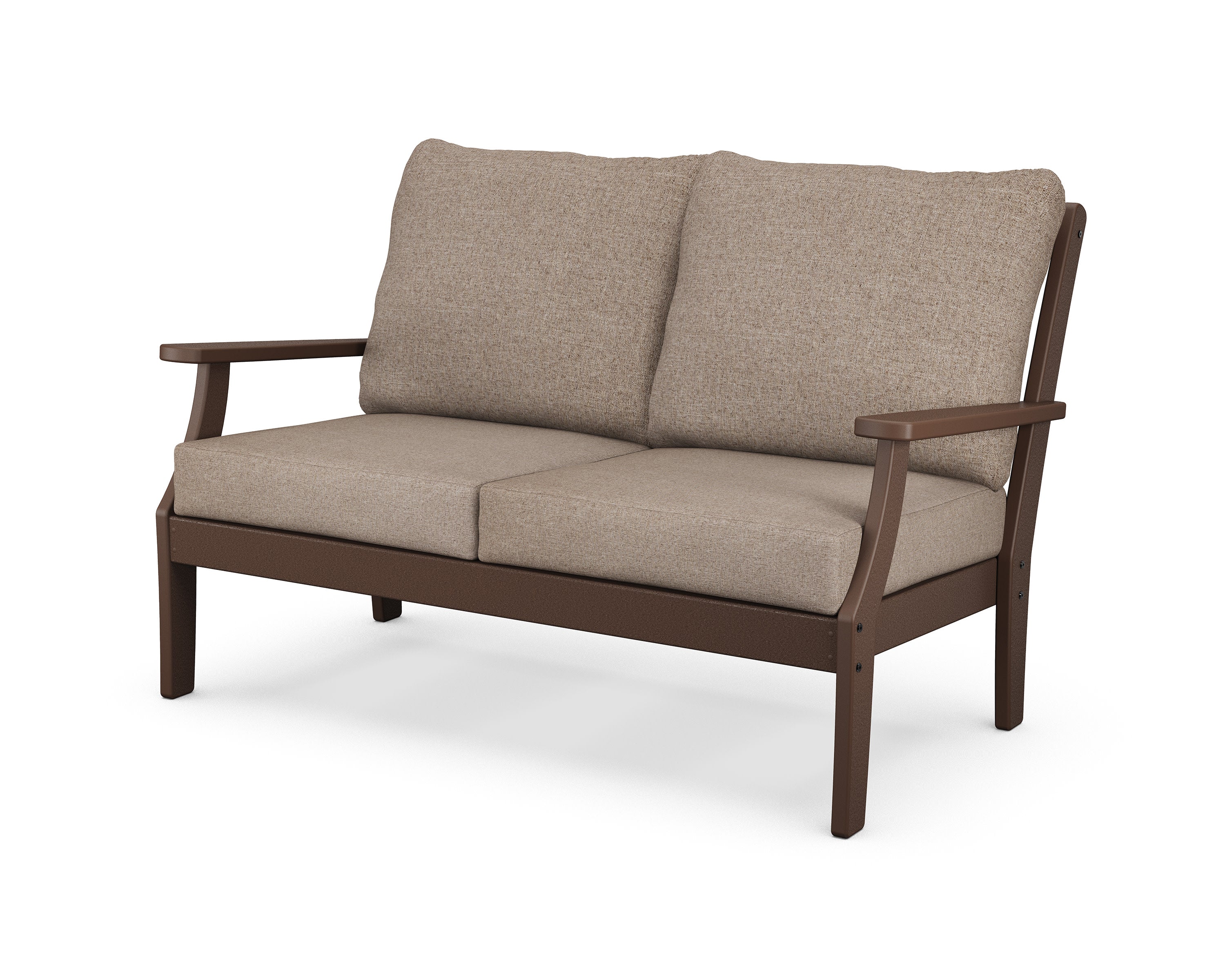 Braxton Deep Seating Loveseat in Mahogany / Spiced Burlap