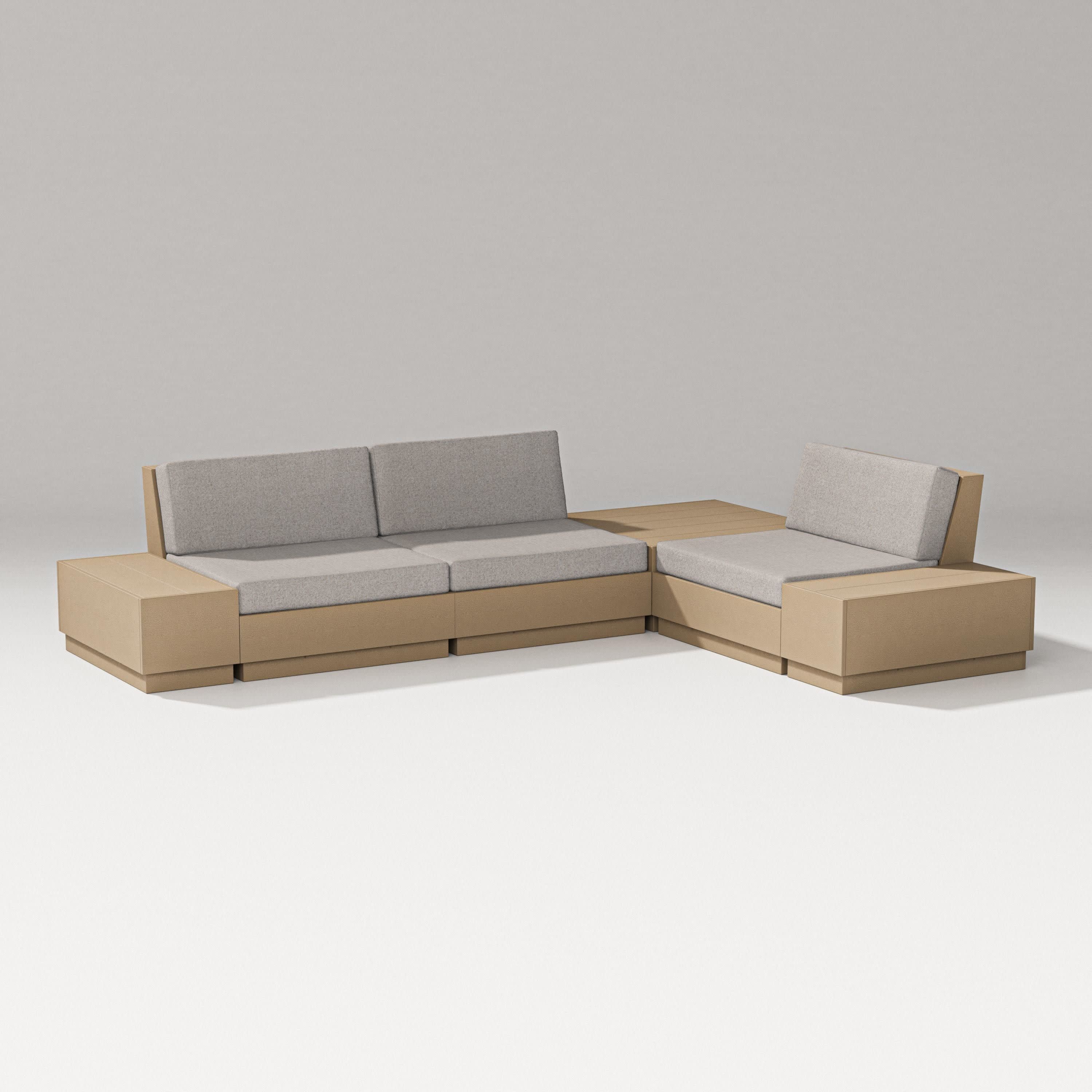 Elevate 6-Piece Corner Sectional in Vintage Sahara / Weathered Tweed