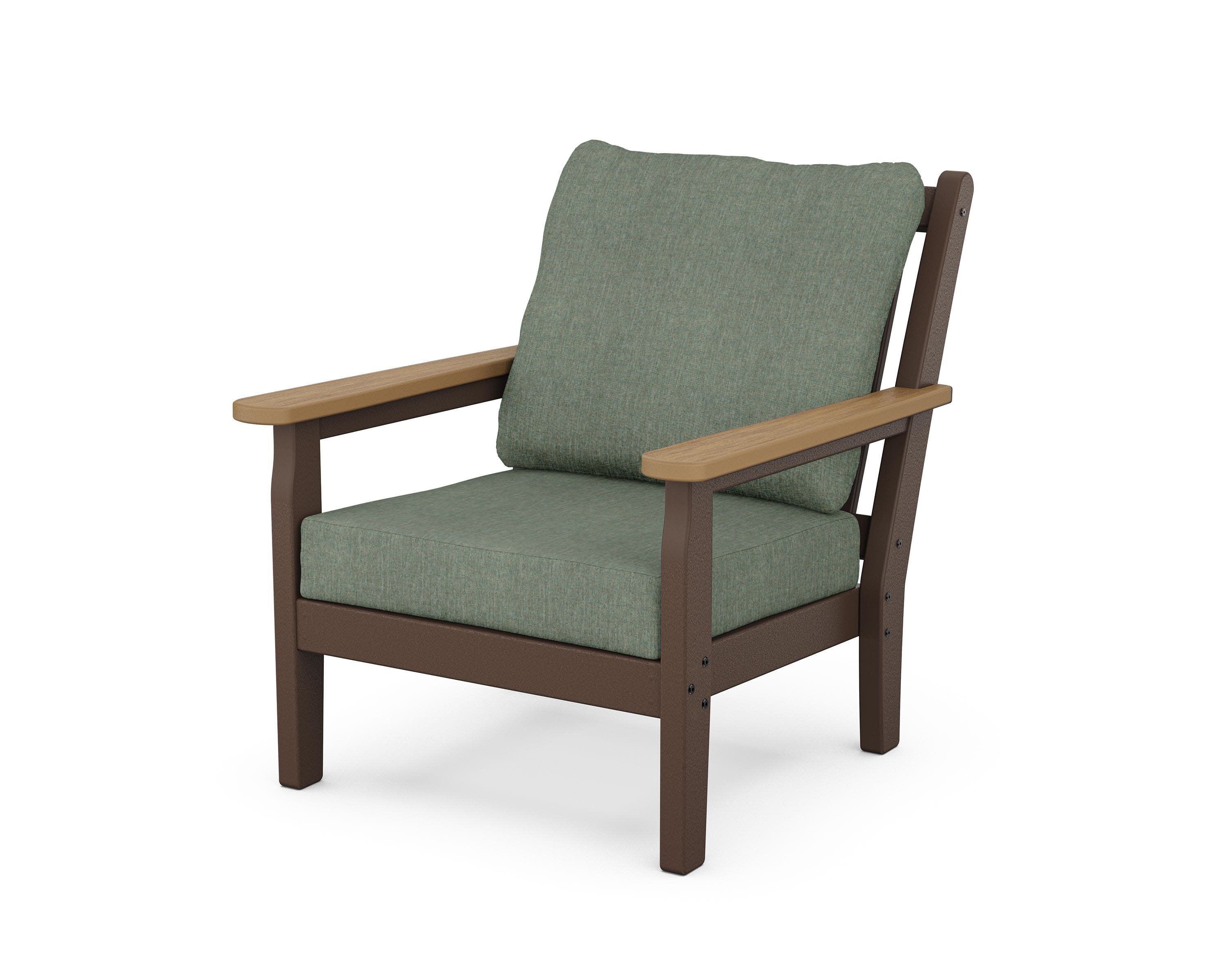 Chippendale Deep Seating Chair in Mahogany / Natural / Cast Sage