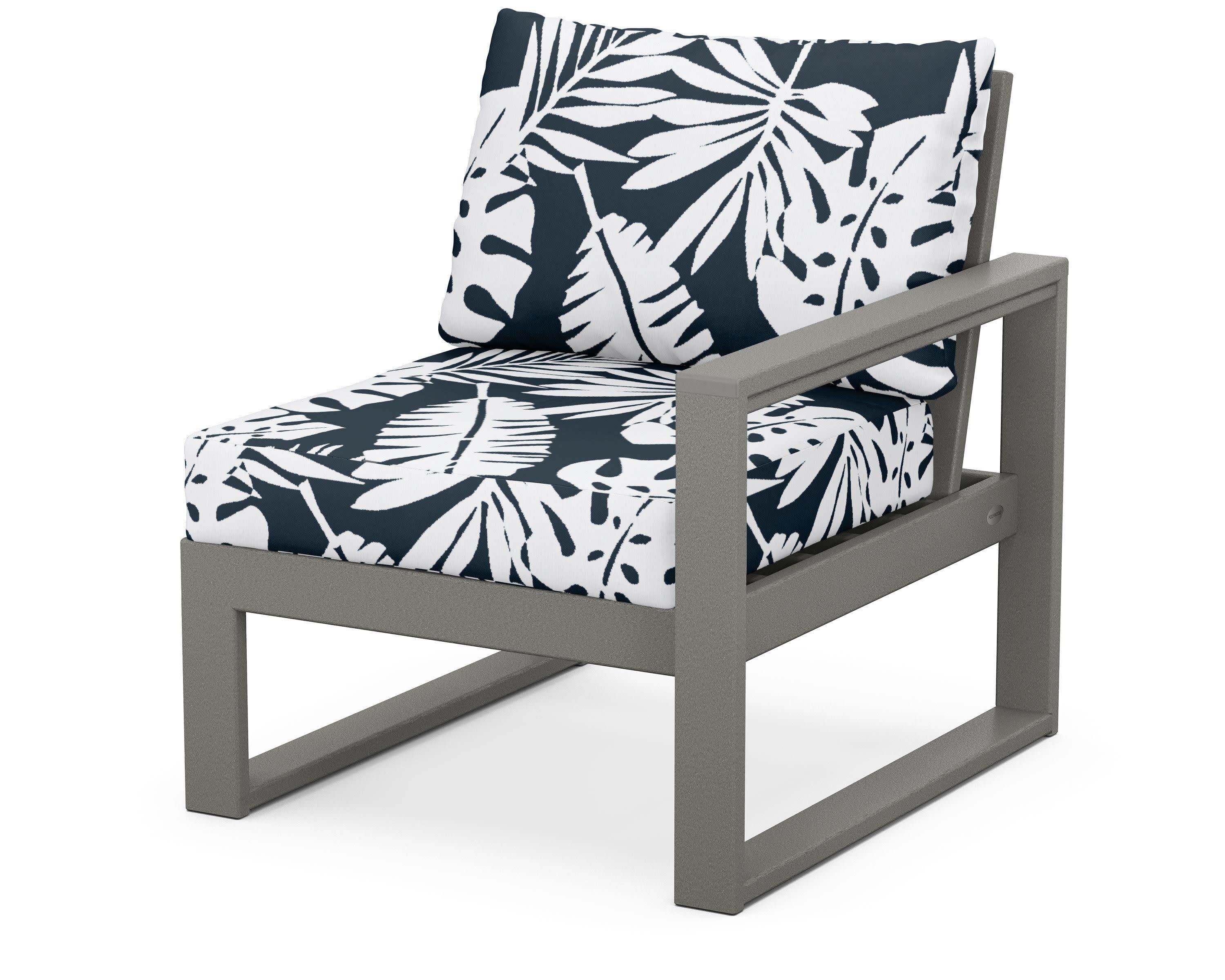 EDGE Modular Right Arm Chair in Slate Grey / Leaf Marine Indigo