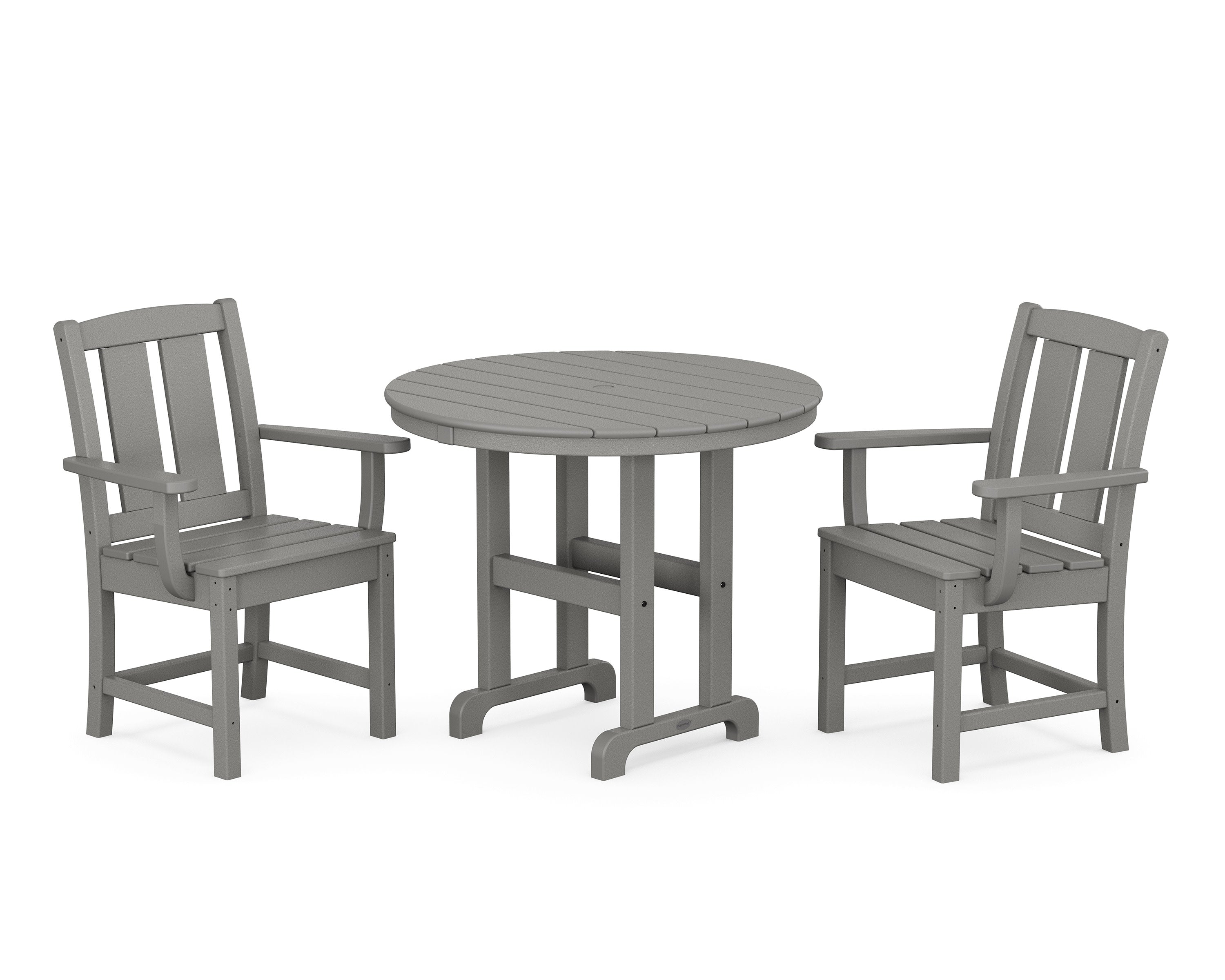 Mission 3-Piece Farmhouse Dining Set in Slate Grey
