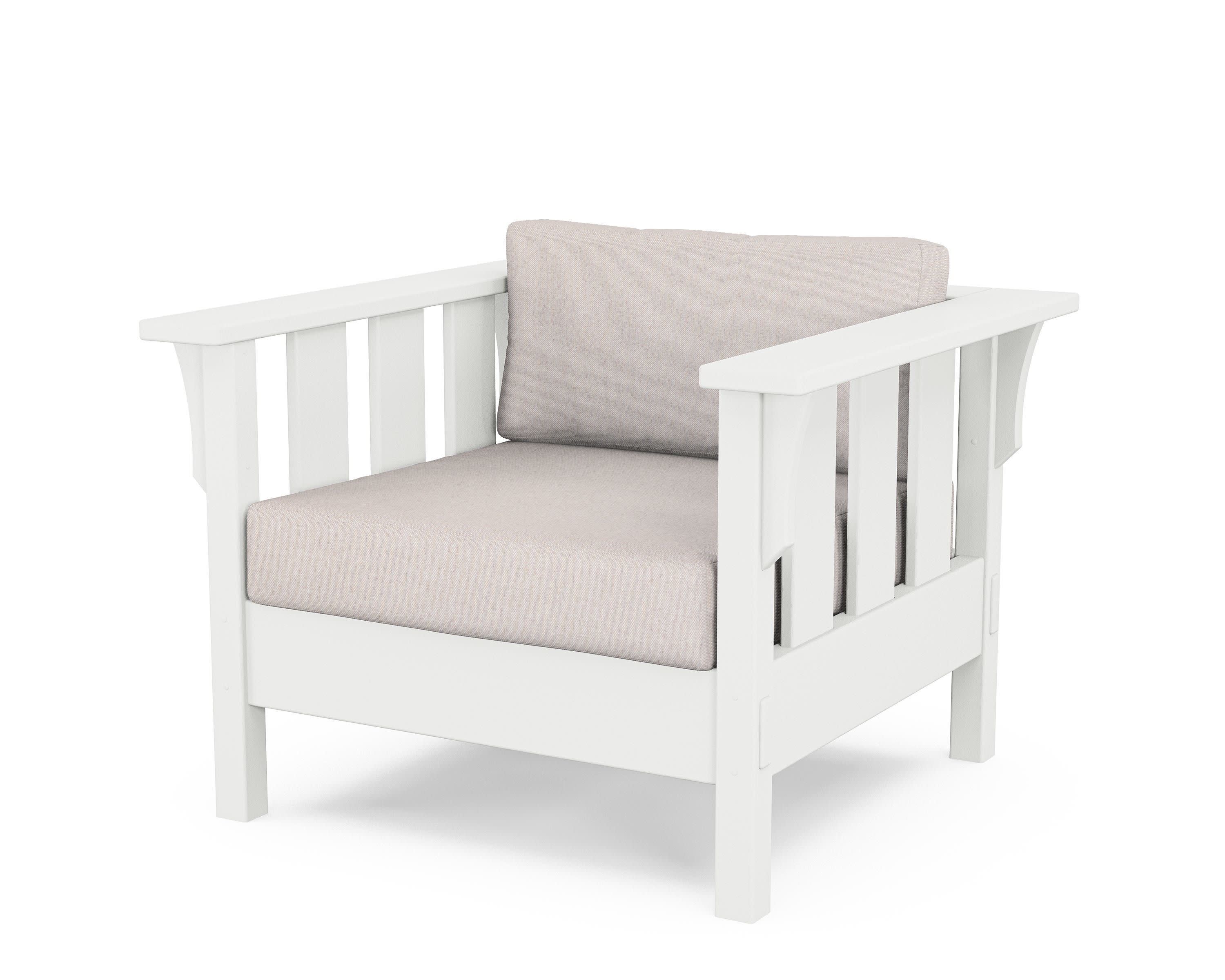 Acadia Deep Seating Chair in White / Dune Burlap