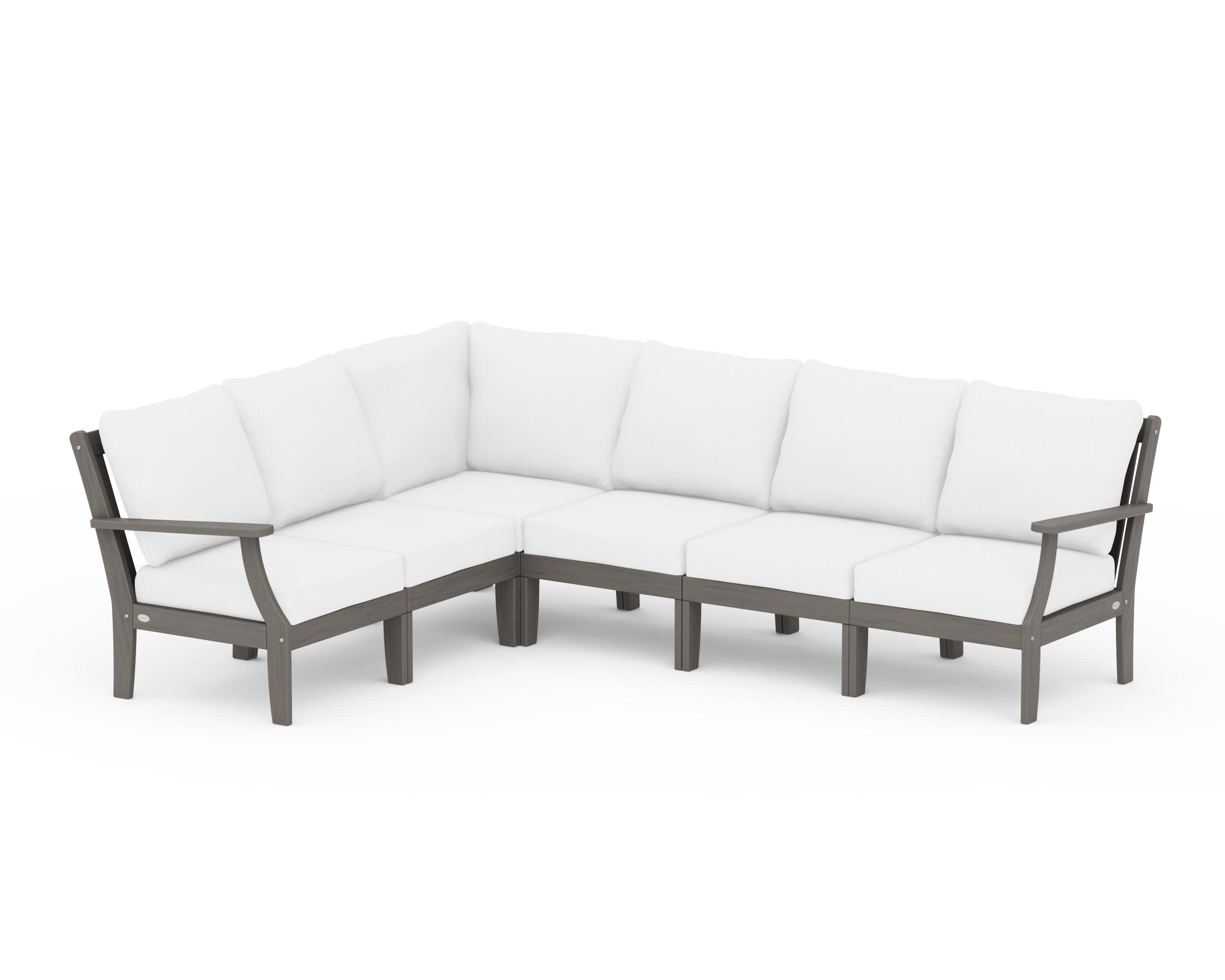 Braxton Modular 6-Piece Deep Seating Set in Driftwood / Natural
