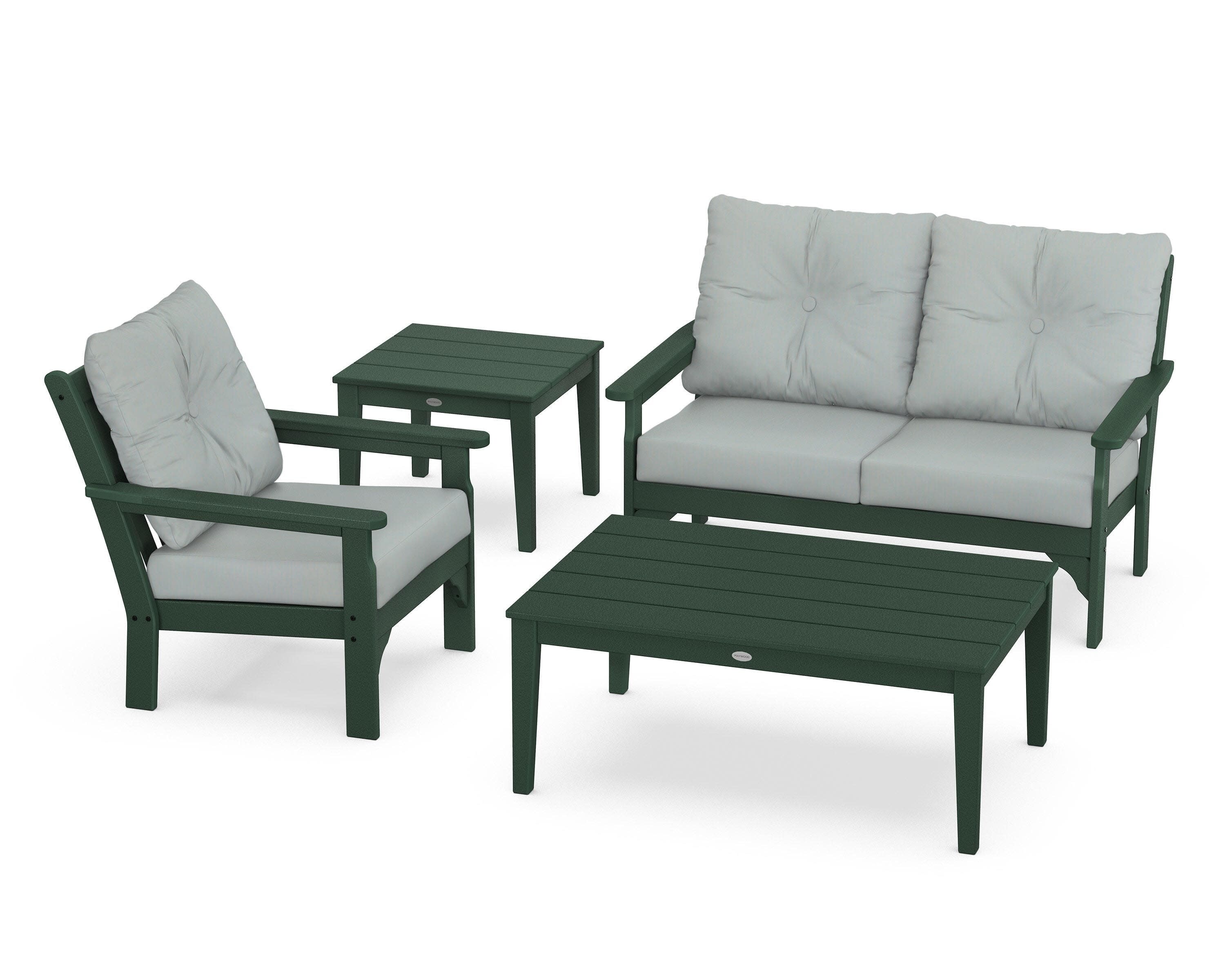 Vineyard 4-Piece Deep Seating Set in Green / Spa