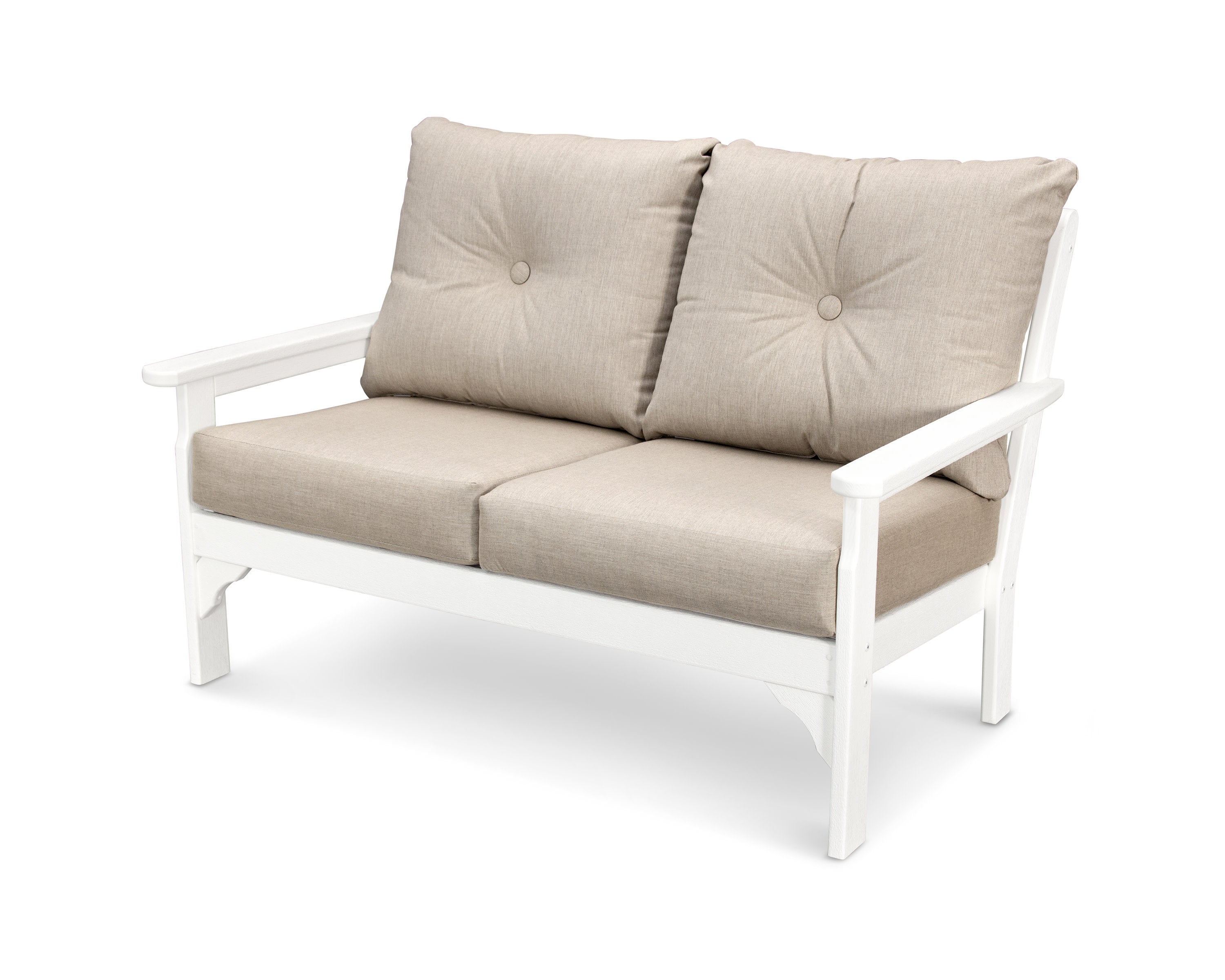 Vineyard Deep Seating Loveseat in Vintage White / Cast Ash