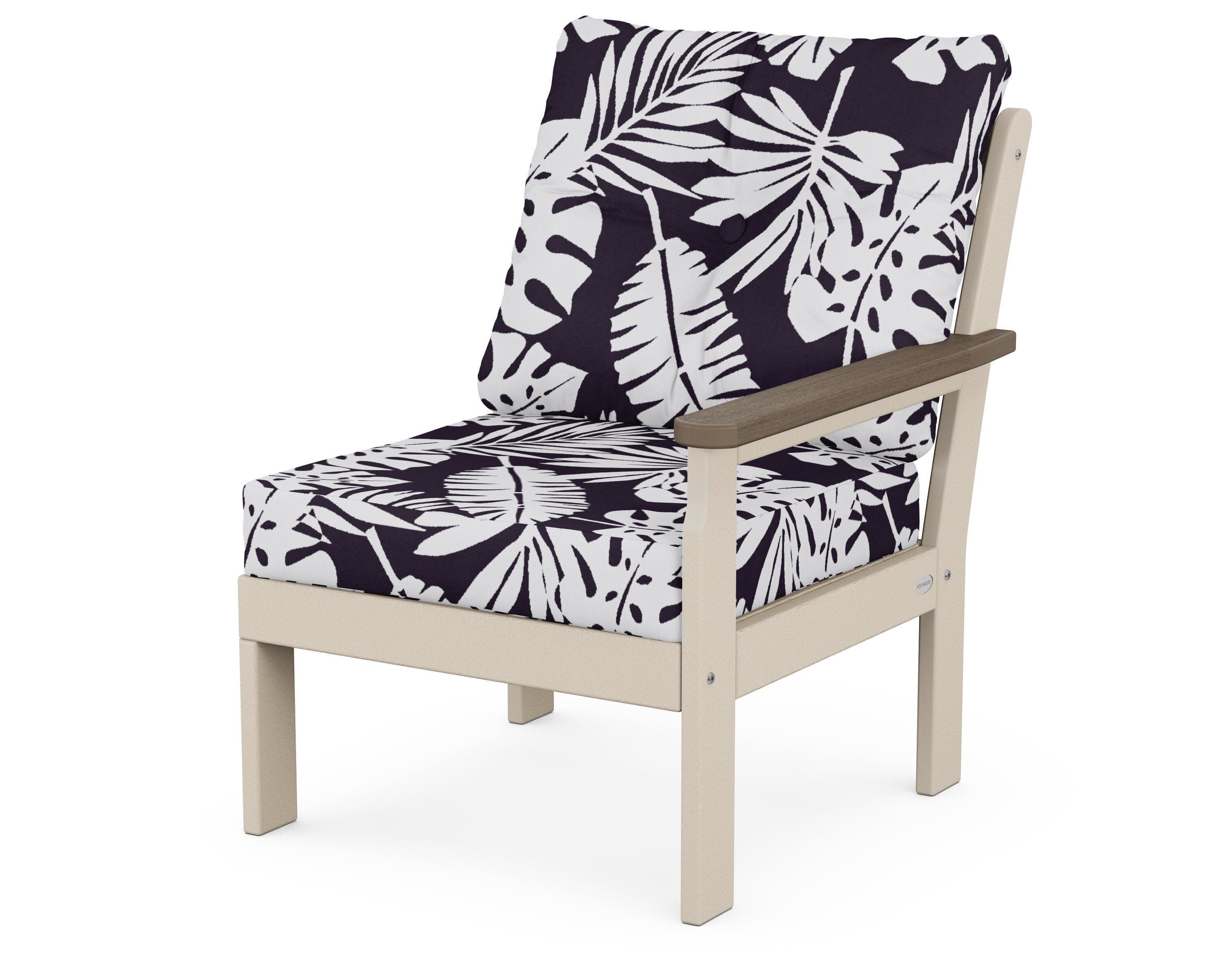 Vineyard Modular Right Arm Chair in Sand / Kona / Leaf Navy