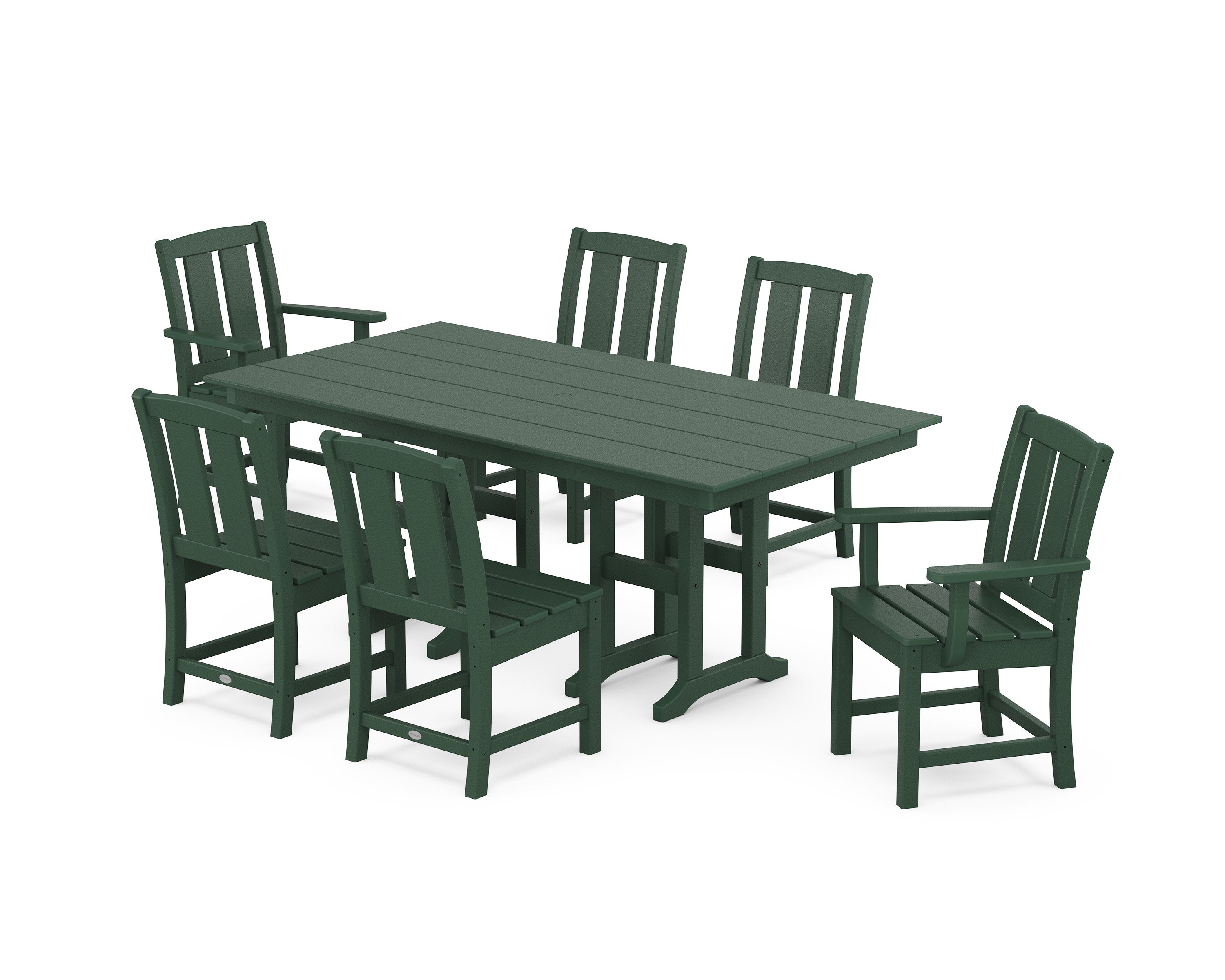Mission 7-Piece Farmhouse Dining Set in Green