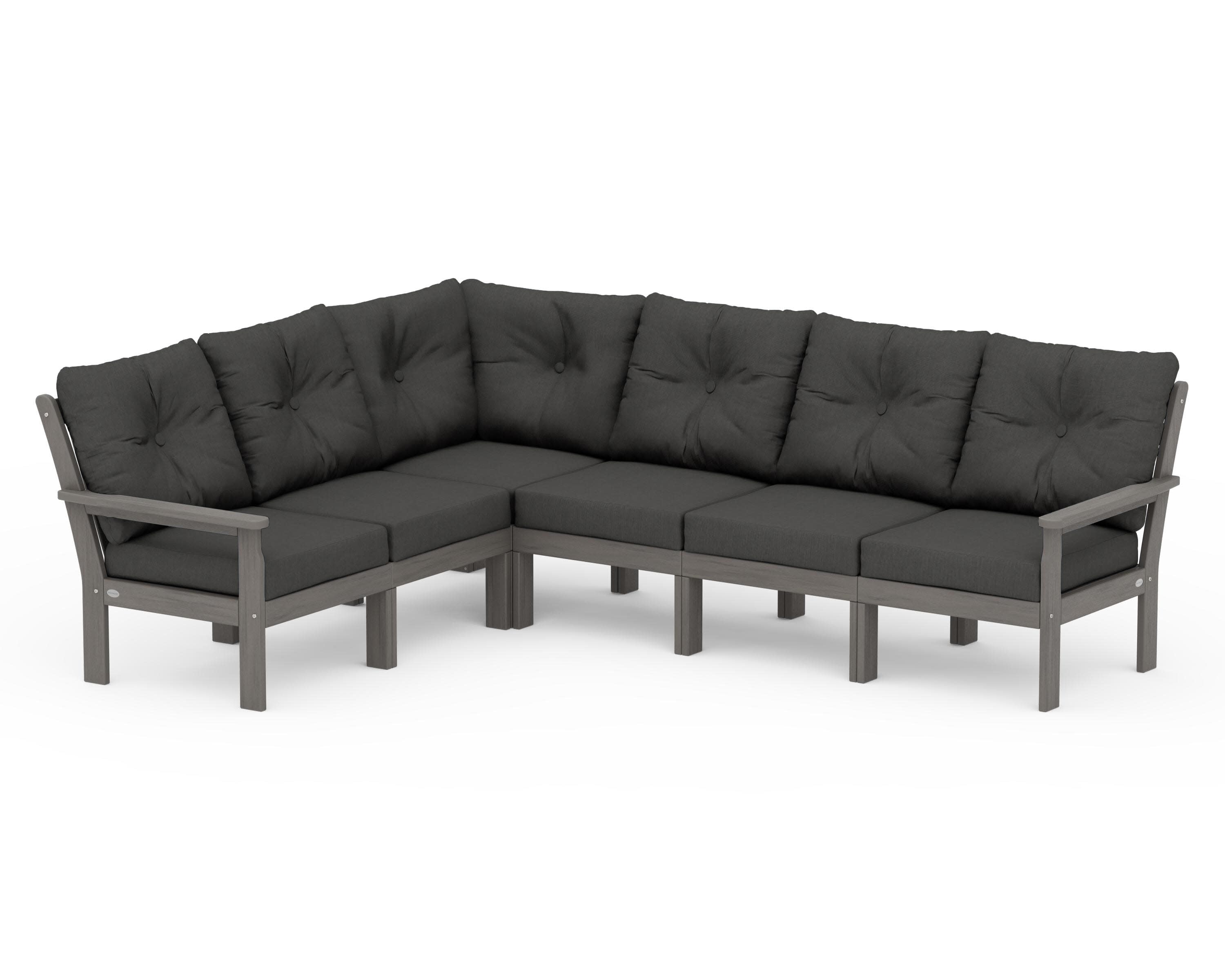 Vineyard 6-Piece Sectional in Driftwood / Spectrum Carbon