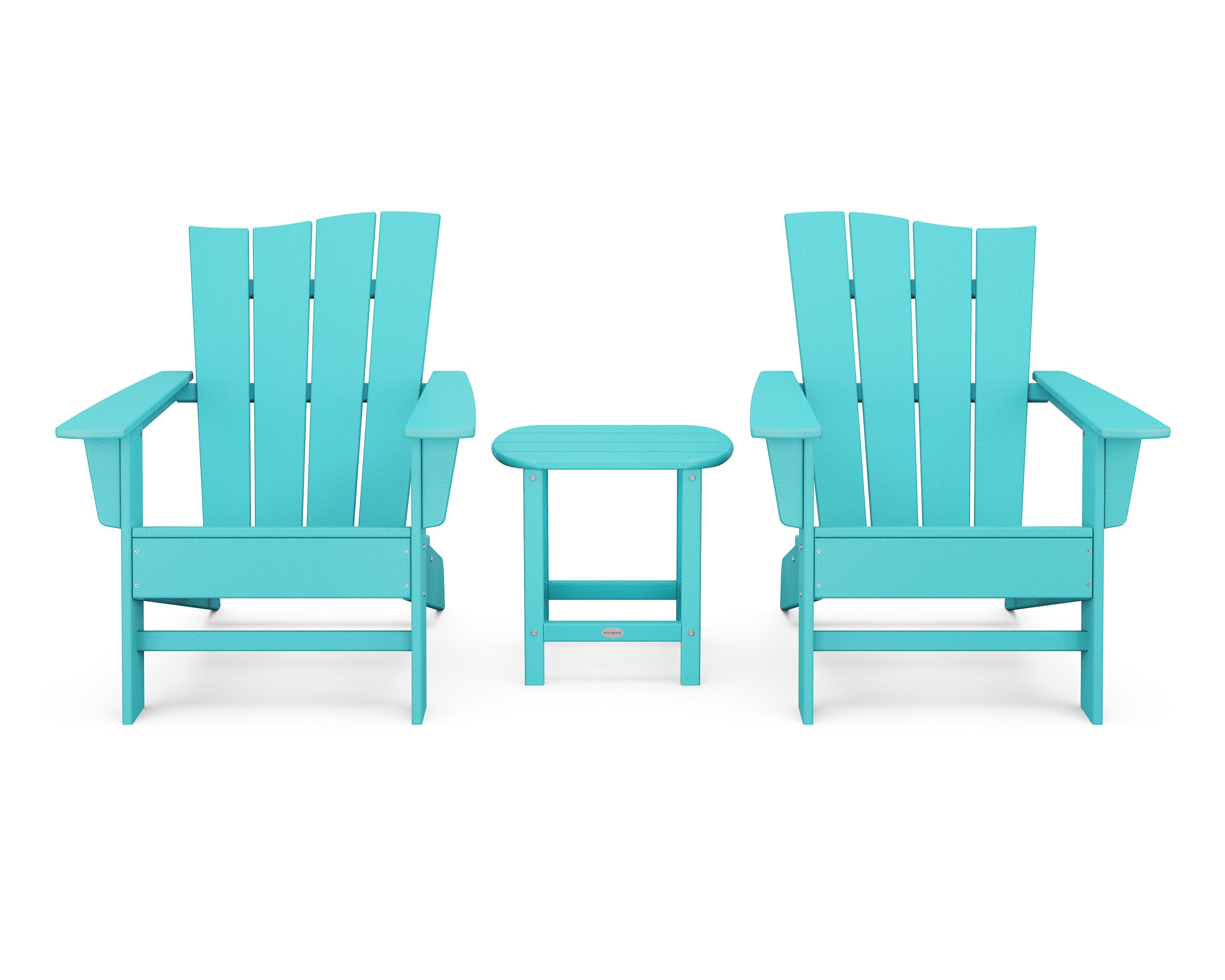 Wave 3-Piece Adirondack Chair Set in Aruba