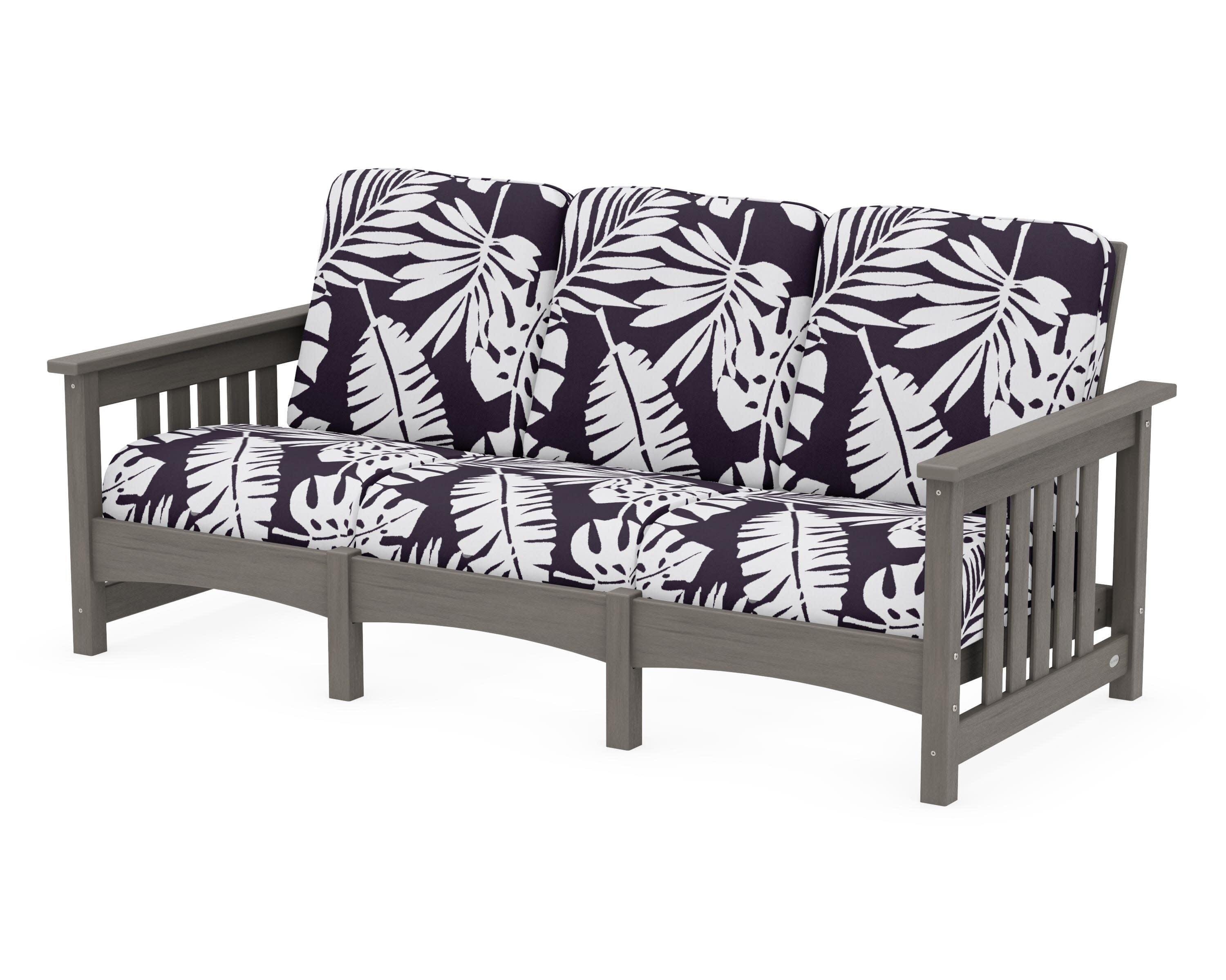 Club Mission Sofa in Driftwood / Leaf Navy