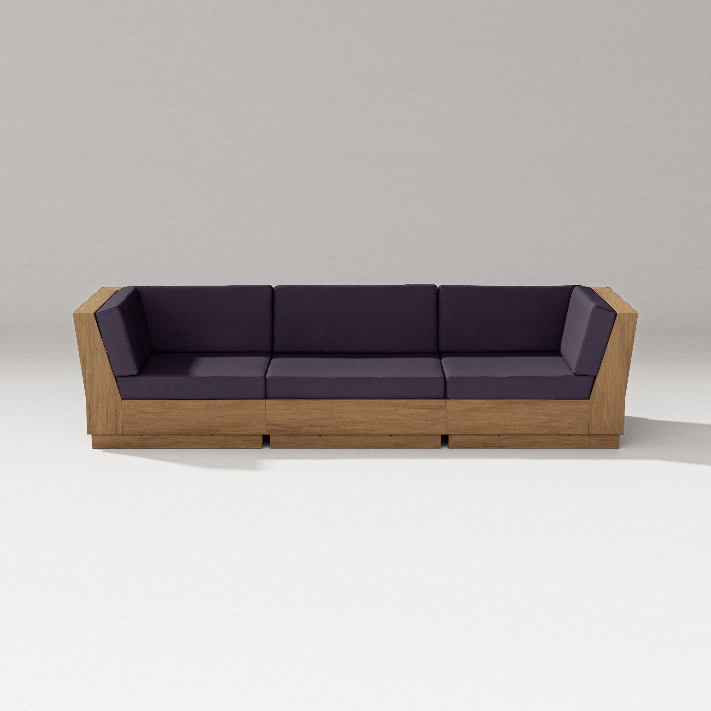 Elevate Sofa Sectional in Natural / Navy Linen