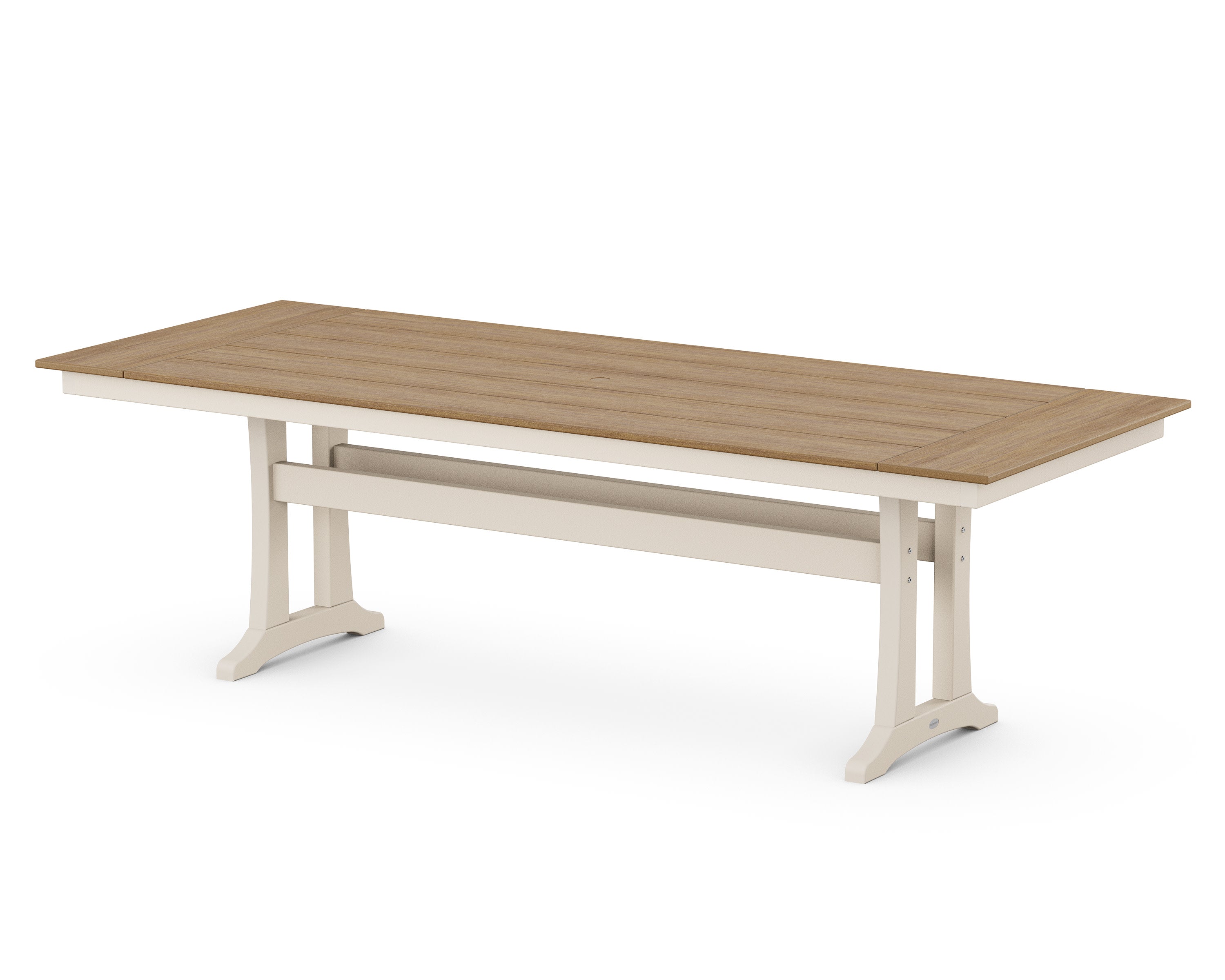 Farmhouse Trestle 38" x 96" Dining Table in Sand / Natural