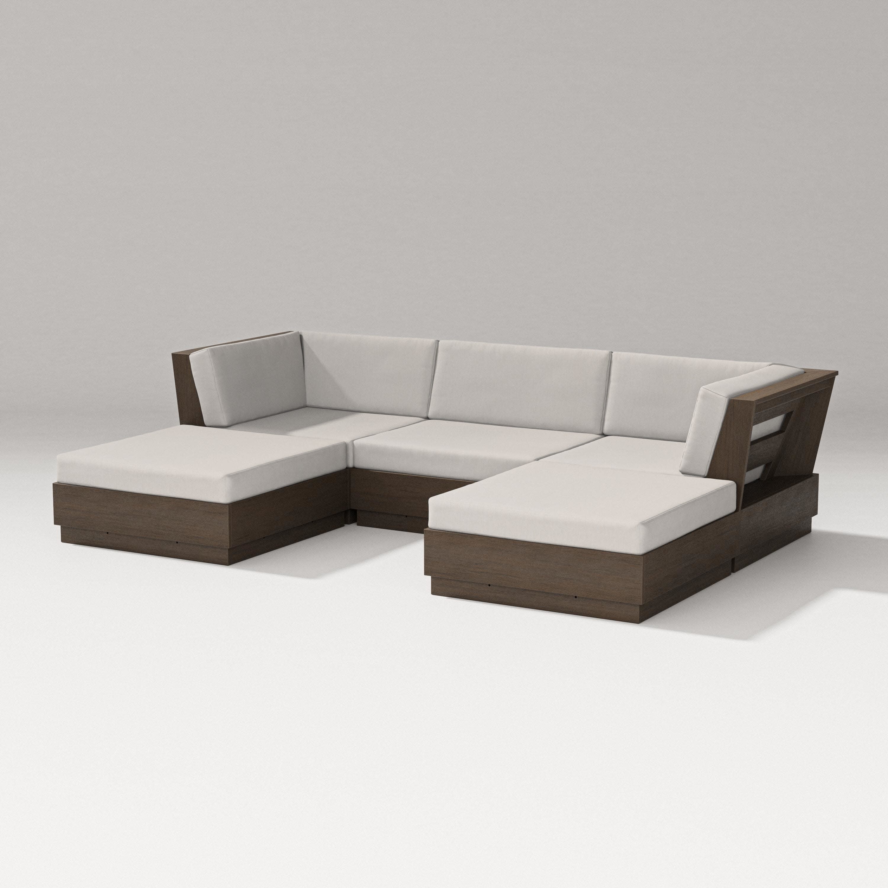 Elevate Double Chaise Sectional in Kona / Cast Ash
