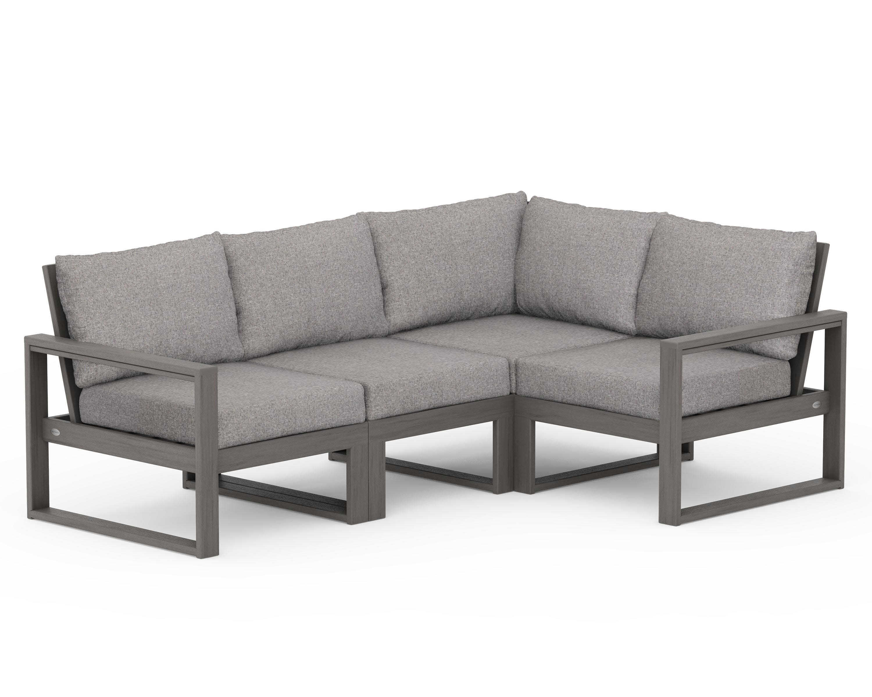 EDGE 4-Piece Modular Deep Seating Set in Driftwood / Grey Mist