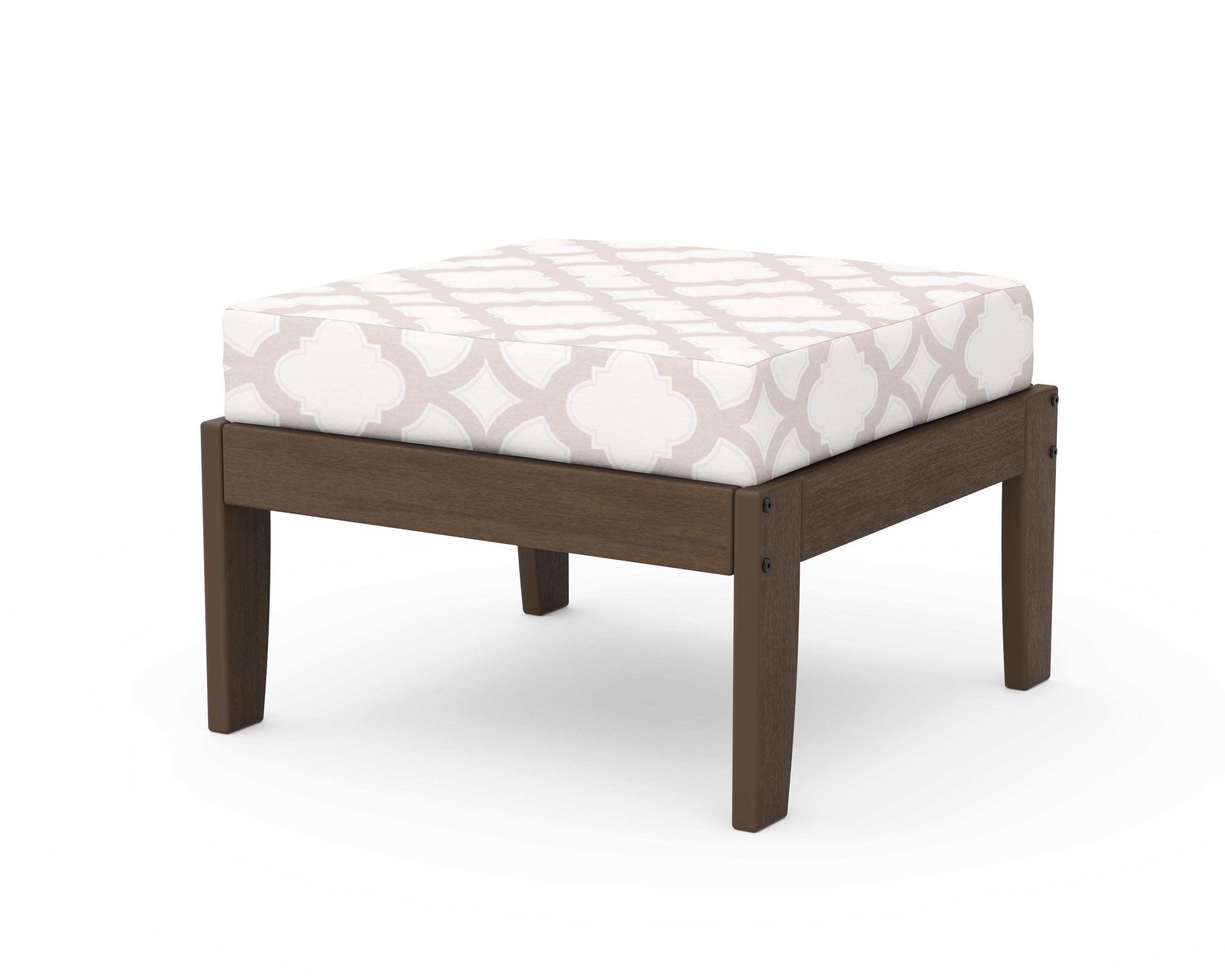 Modular Ottoman - Classic in Kona / Trellis Dune Burlap