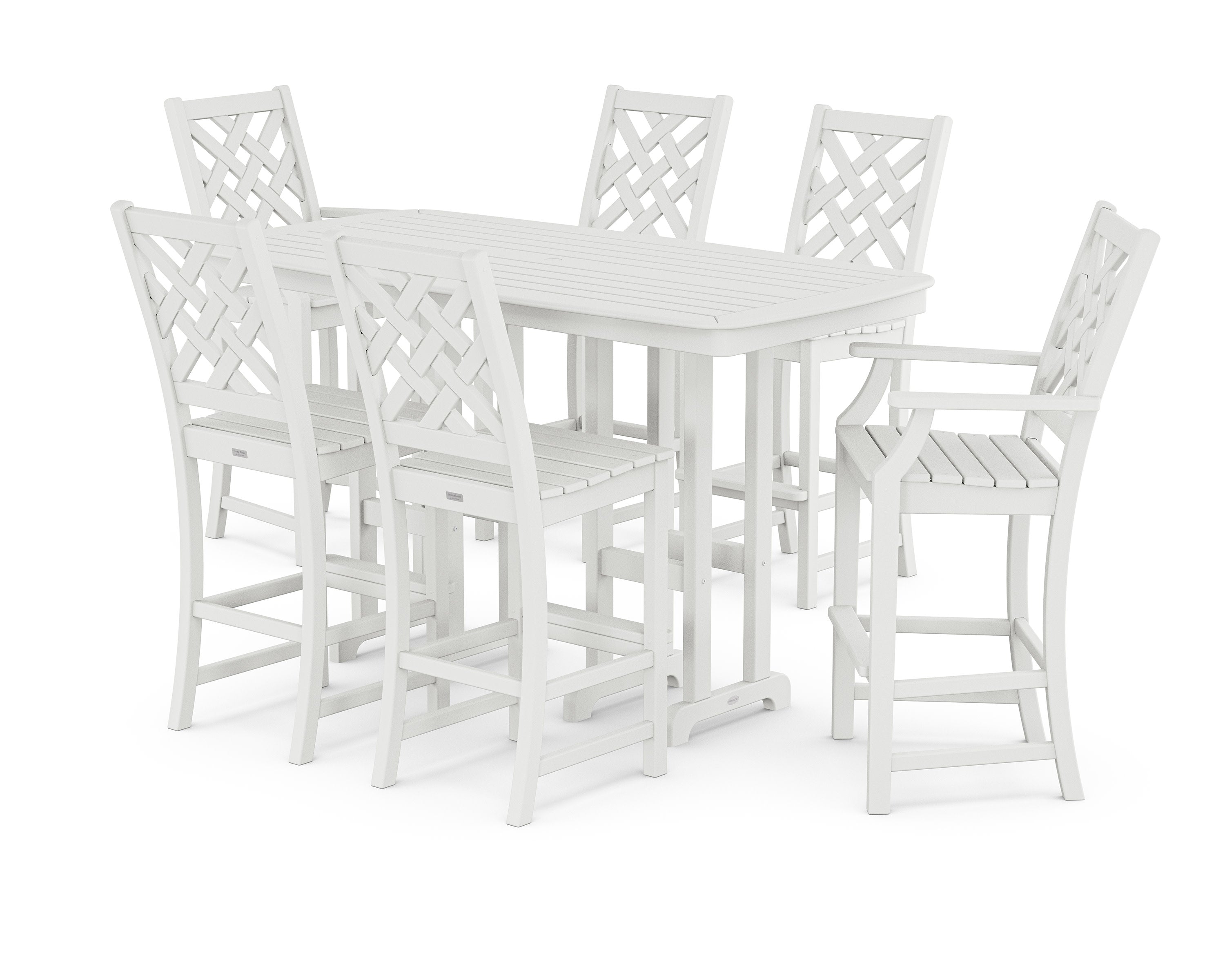 Wovendale 7-Piece Bar Set in White