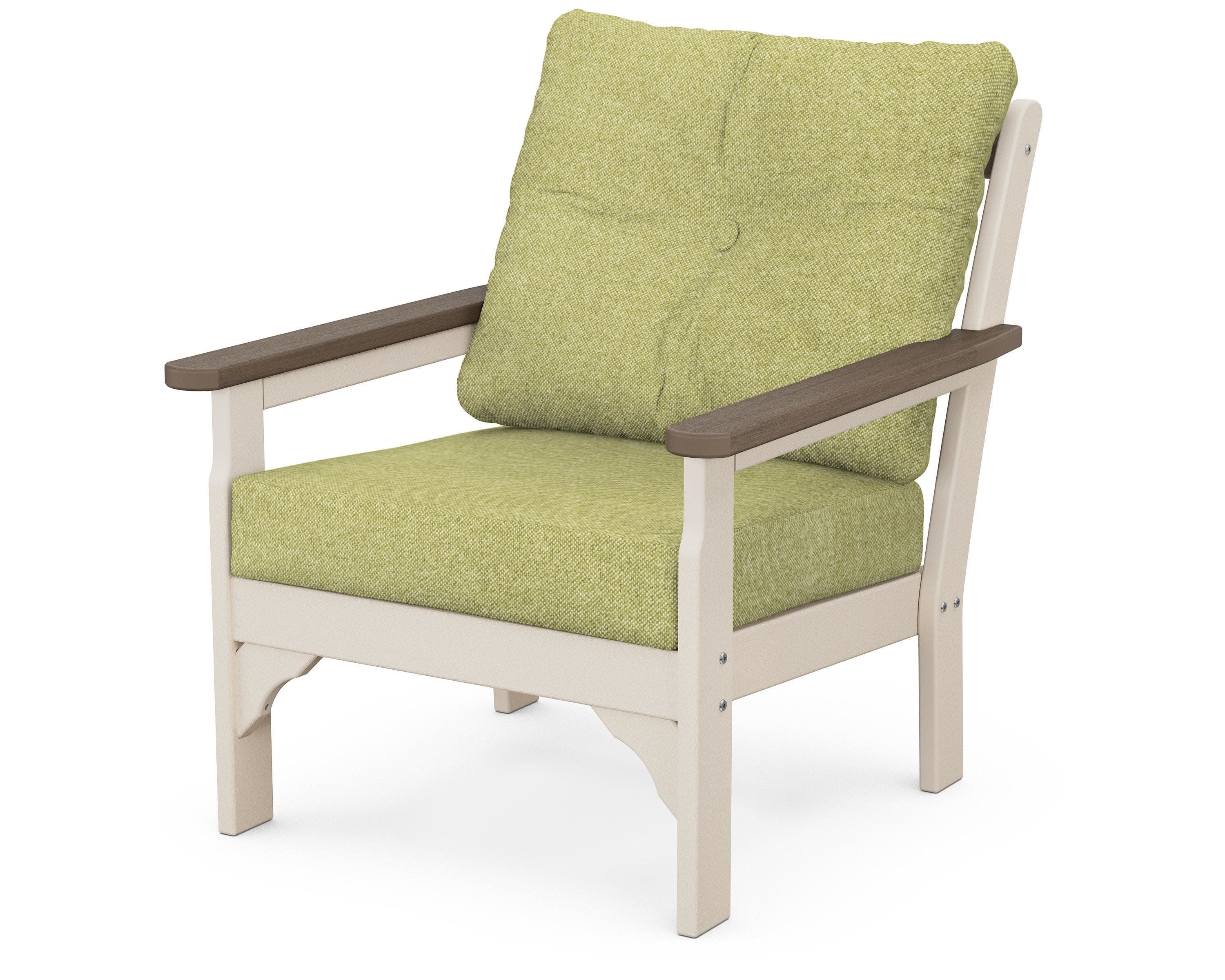 Vineyard Deep Seating Chair in Sand / Kona / Chartreuse Boucle