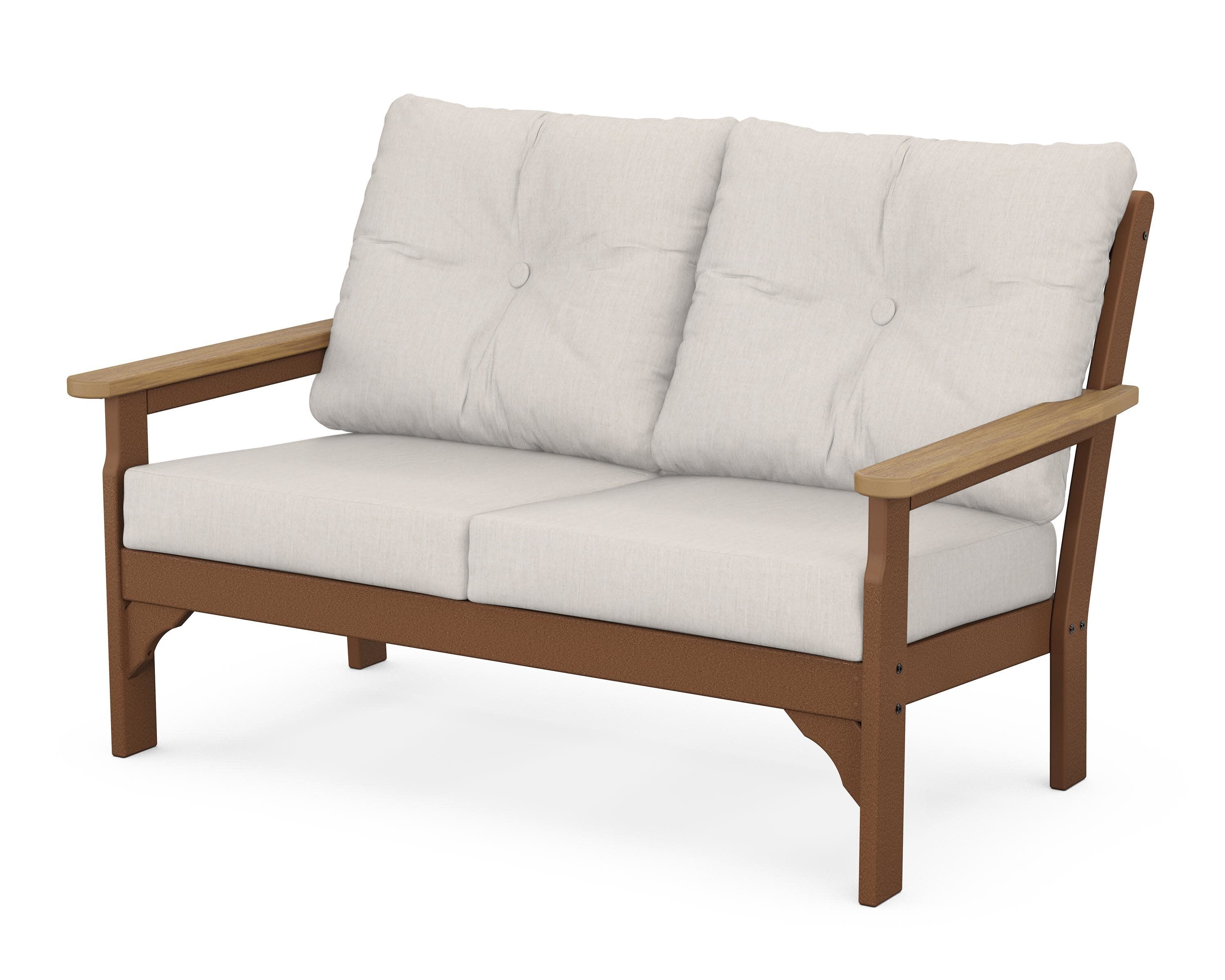 Vineyard Deep Seating Loveseat in Teak / Natural / Cast Ash