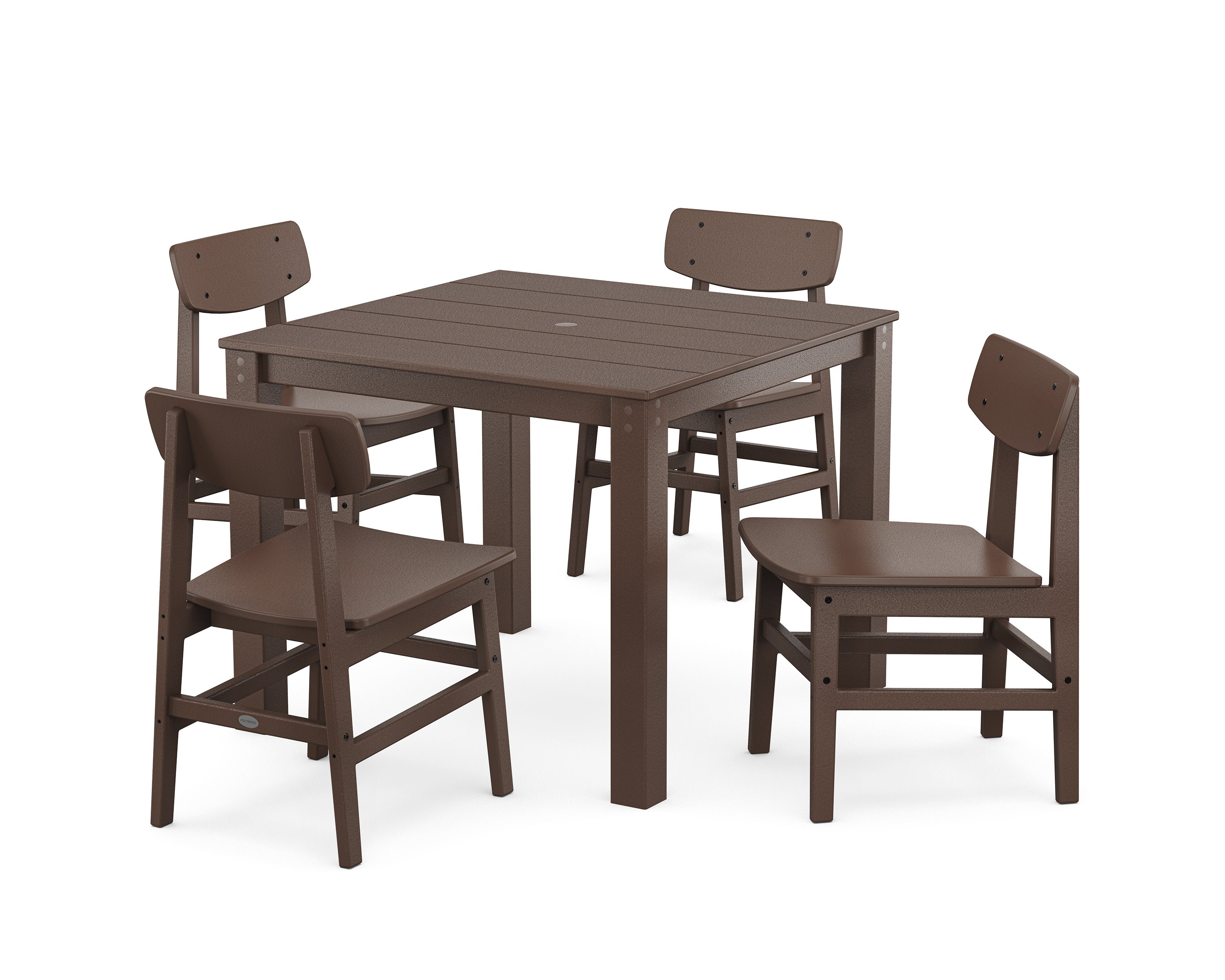 Modern Studio Urban Chair 5-Piece Parsons Dining Set in Mahogany