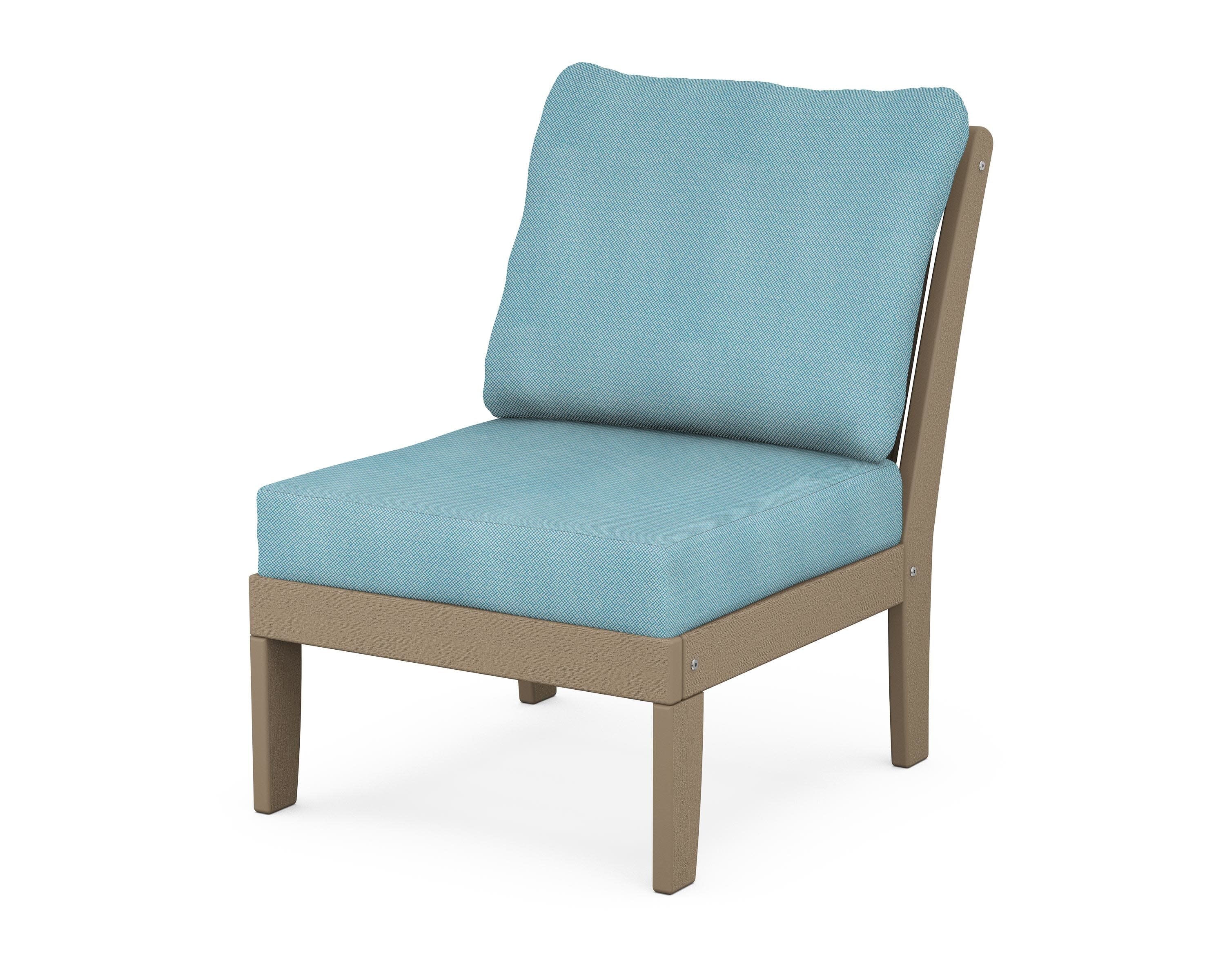 Braxton Modular Armless Chair in Vintage Sahara / Lattice Sky Blue