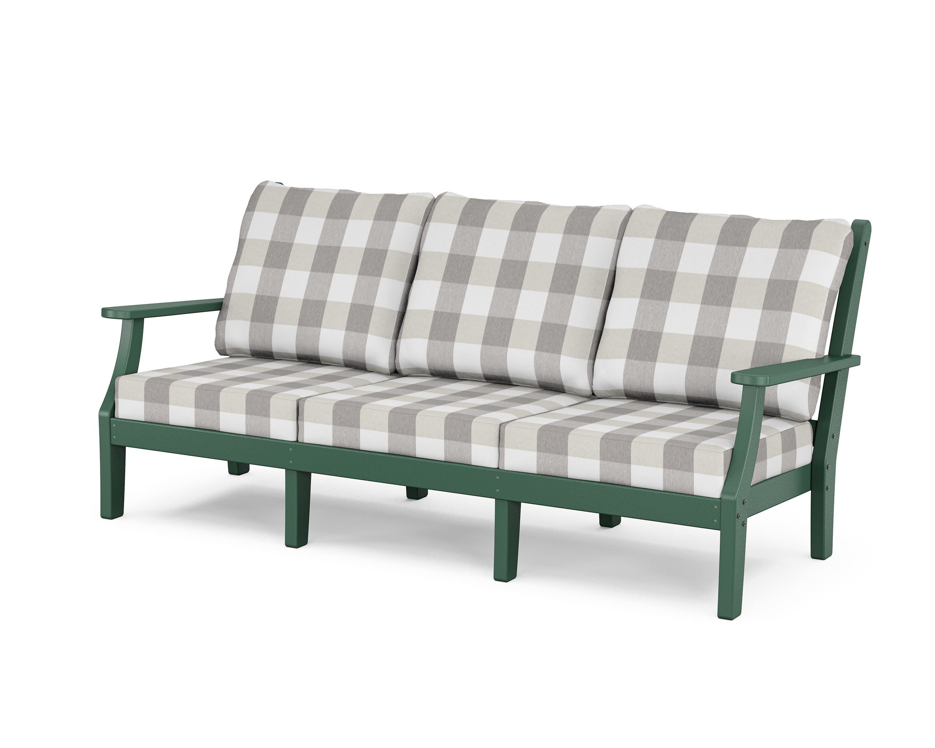 Wovendale Deep Seating Sofa in Green / Buffalo Plaid Grey Mist