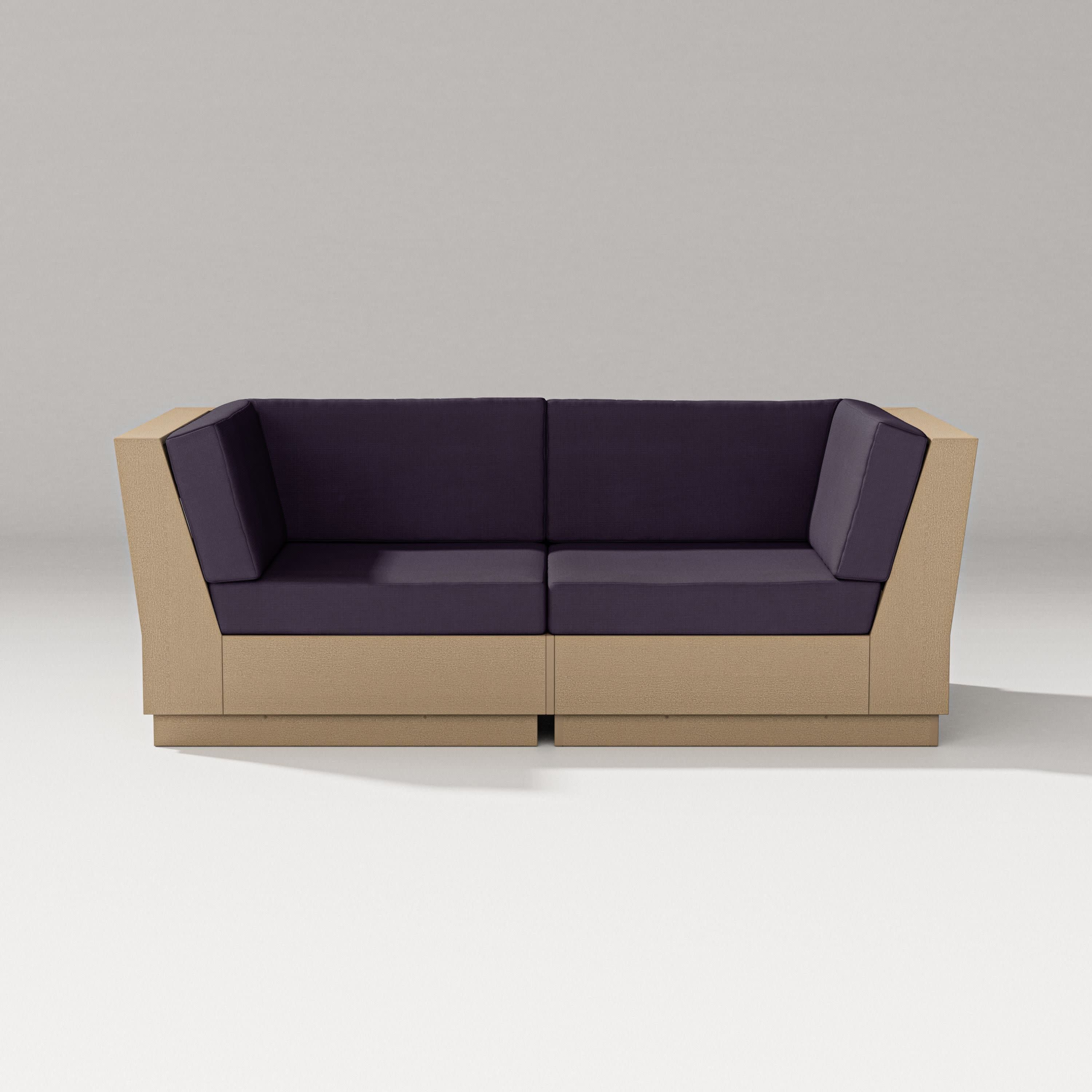 Elevate Loveseat Sectional in Vintage Sahara / Navy Linen