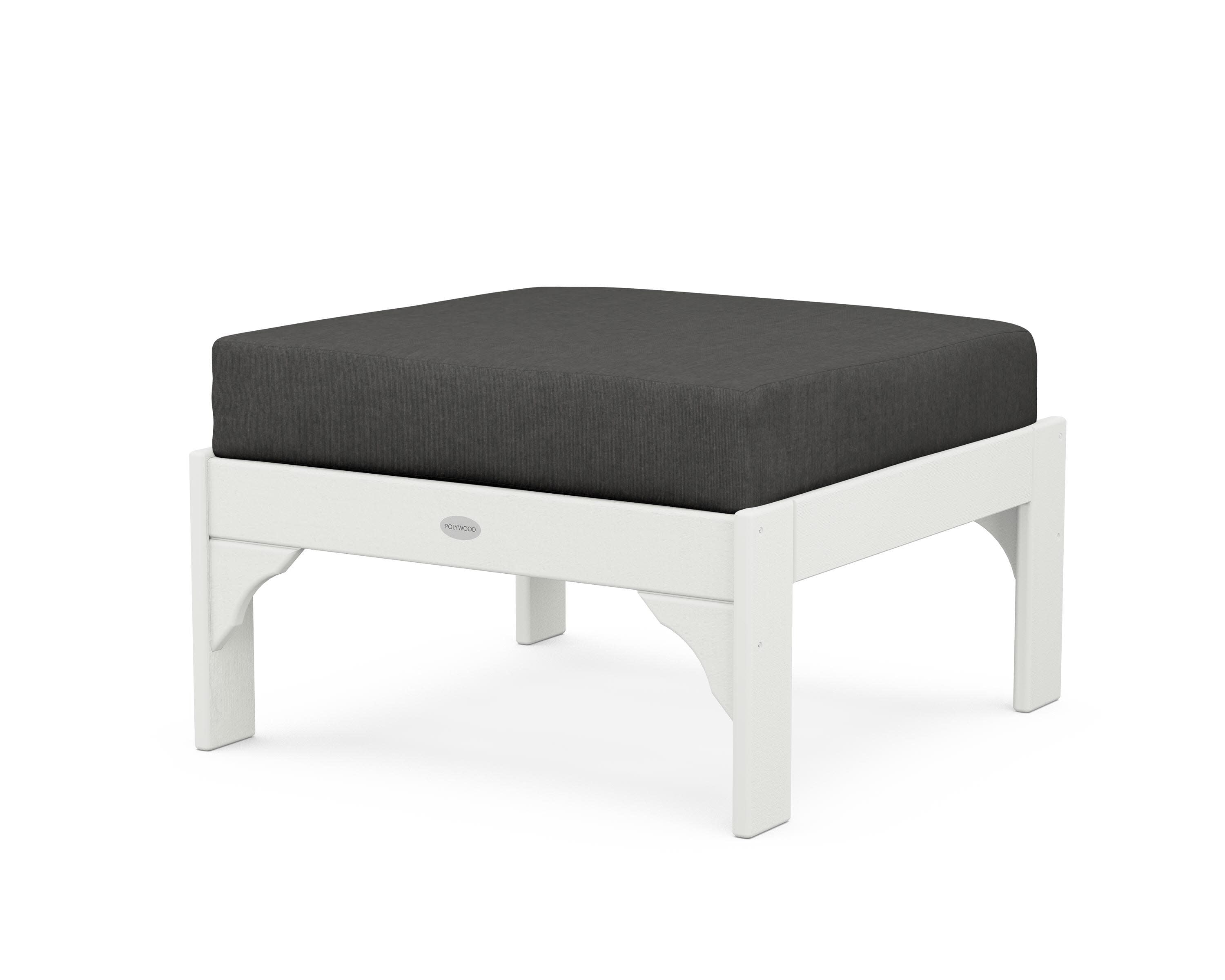 Vineyard Deep Seating Ottoman in Vintage White / Spectrum Carbon