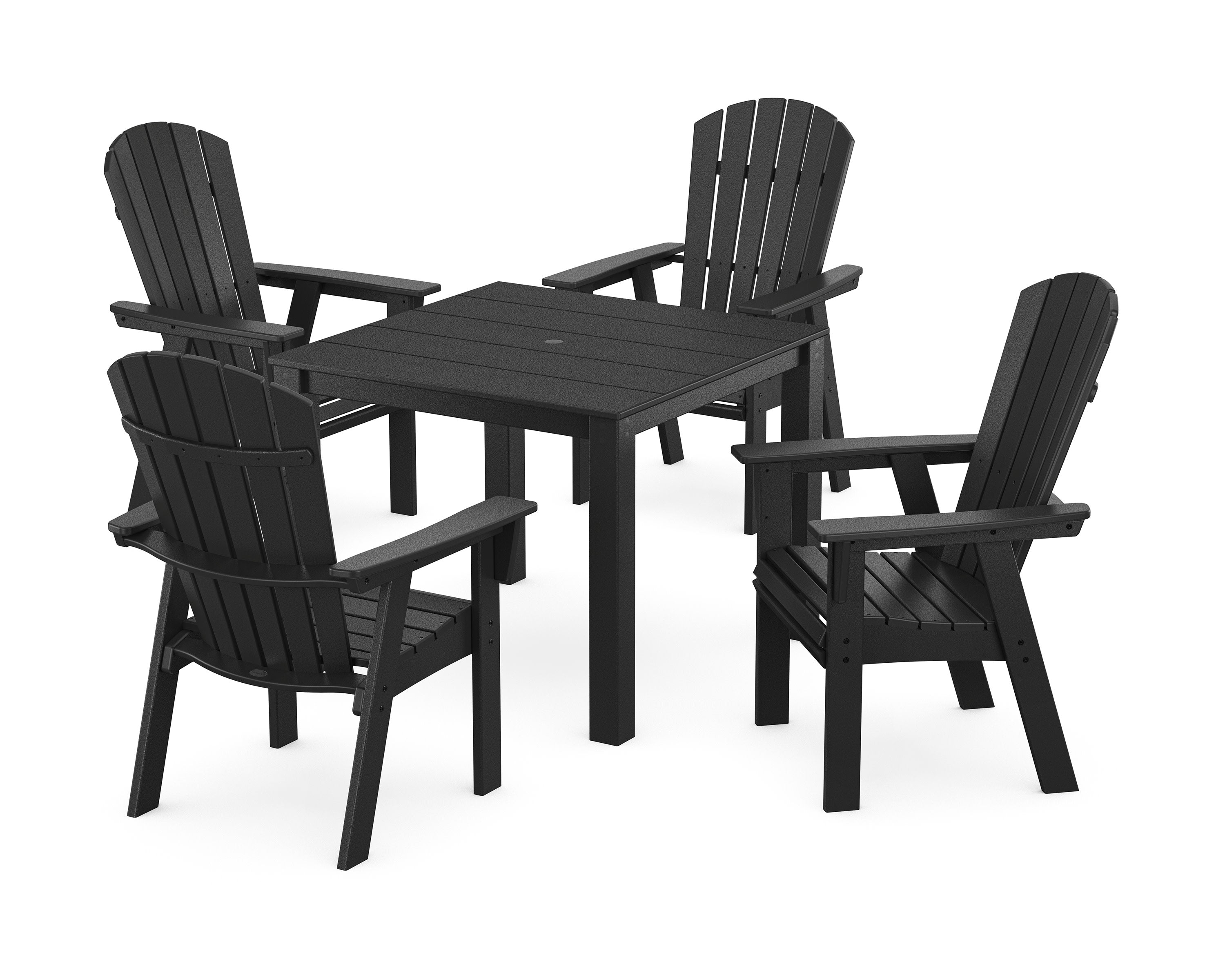 Nautical Curveback Adirondack 5-Piece Parsons Dining Set in Black