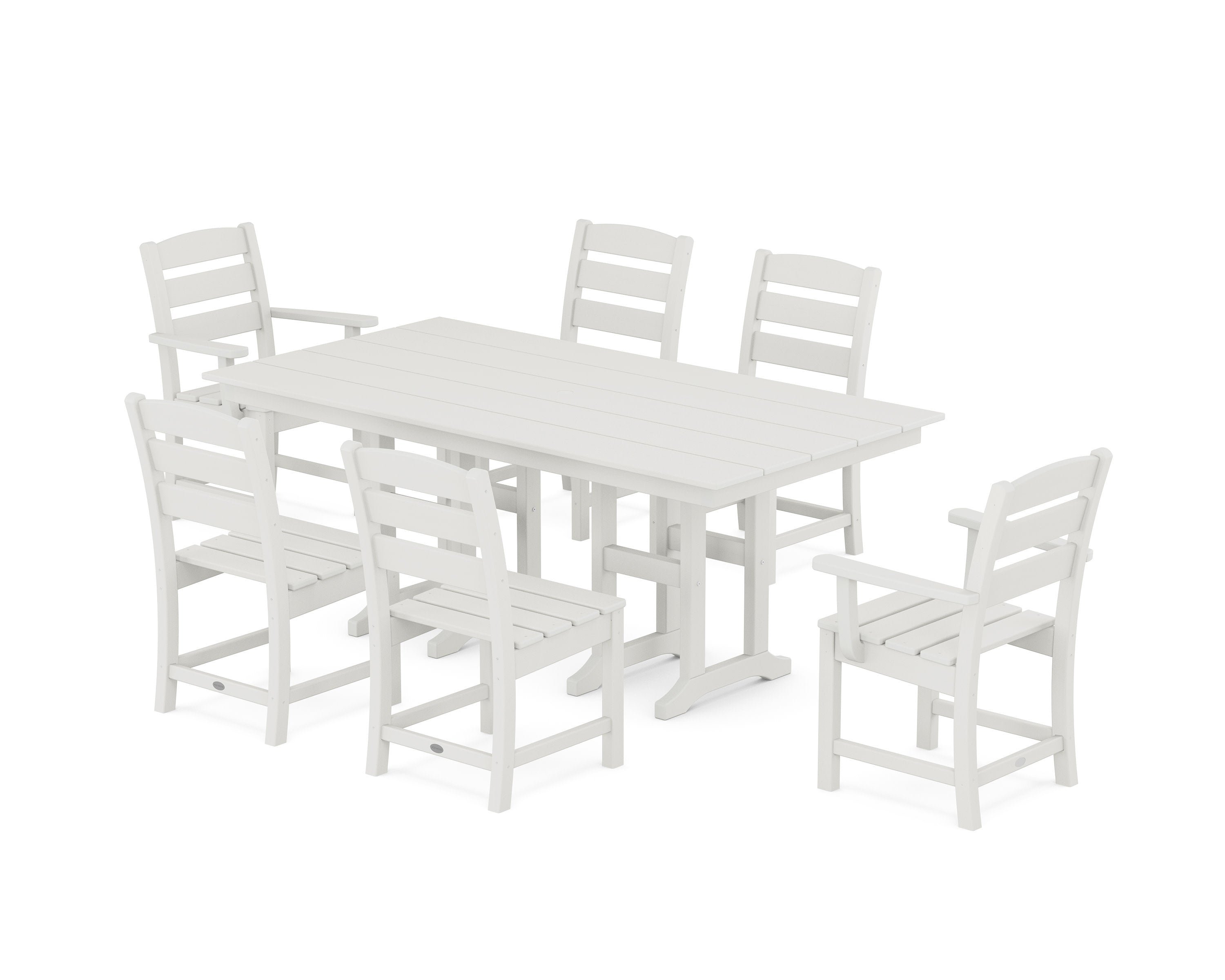 Lakeside 7-Piece Farmhouse Dining Set in Vintage White