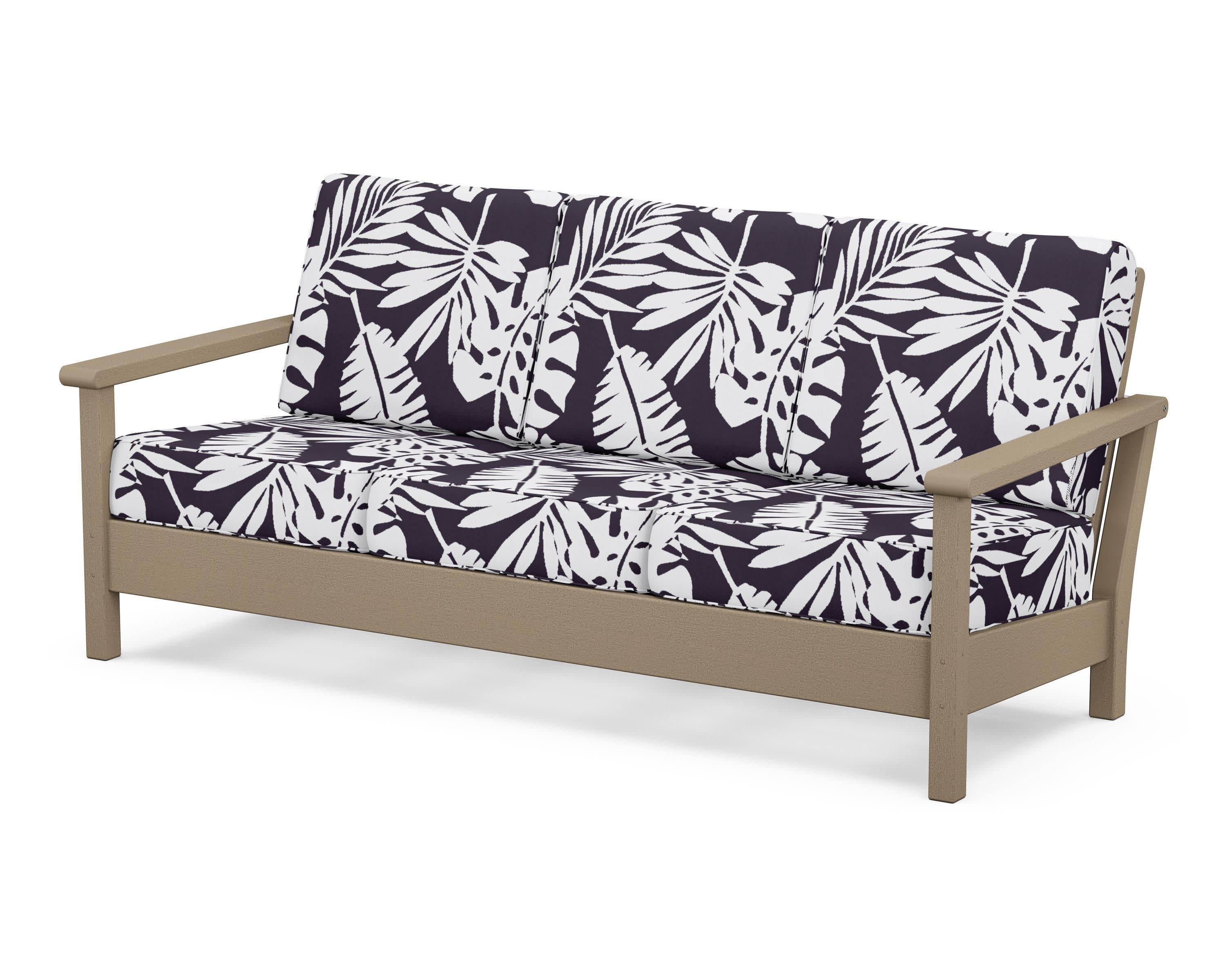 Harbour Deep Seating Sofa in Vintage Sahara / Leaf Navy