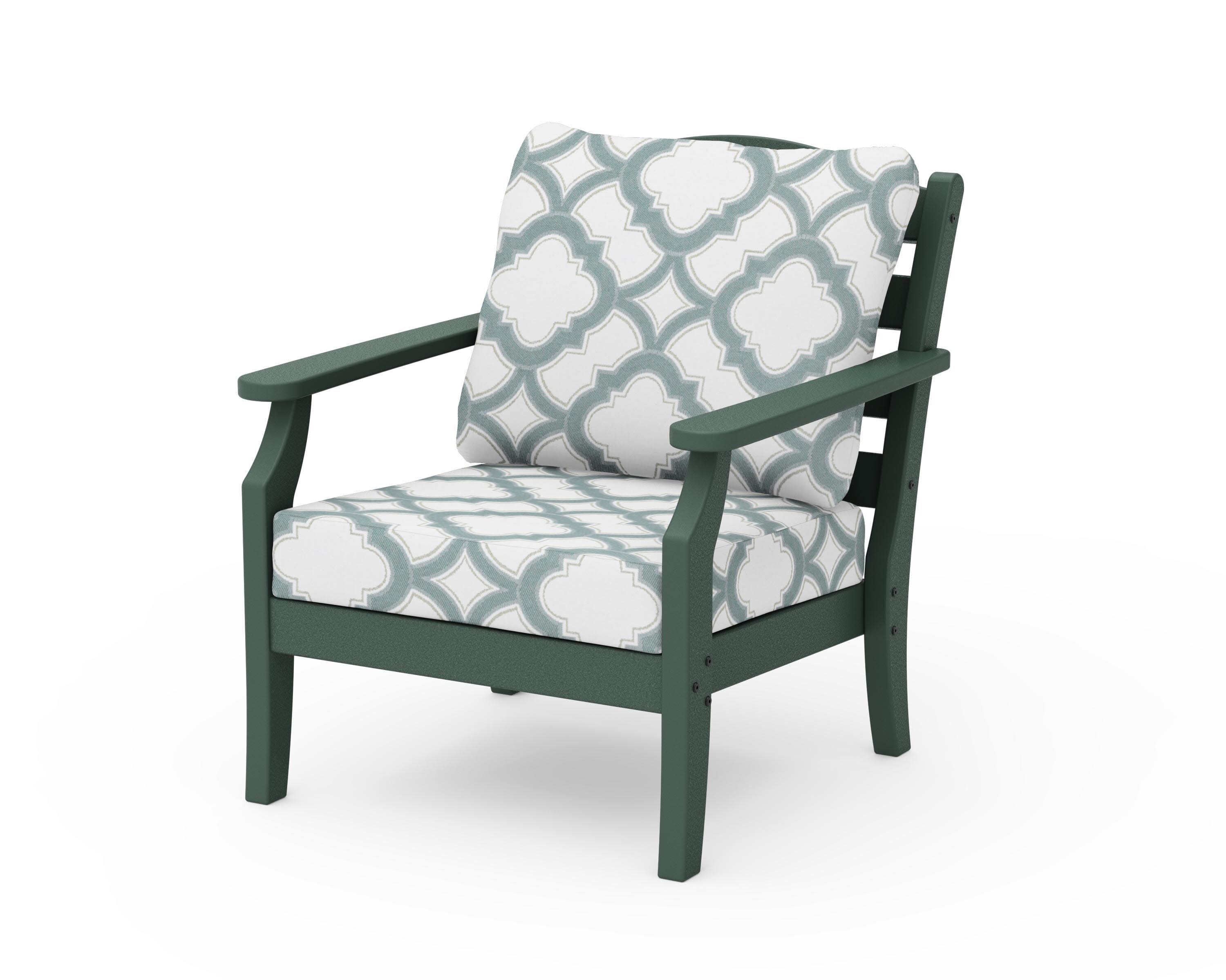 Savannah Deep Seating Chair in Green / Trellis Glacier Spa