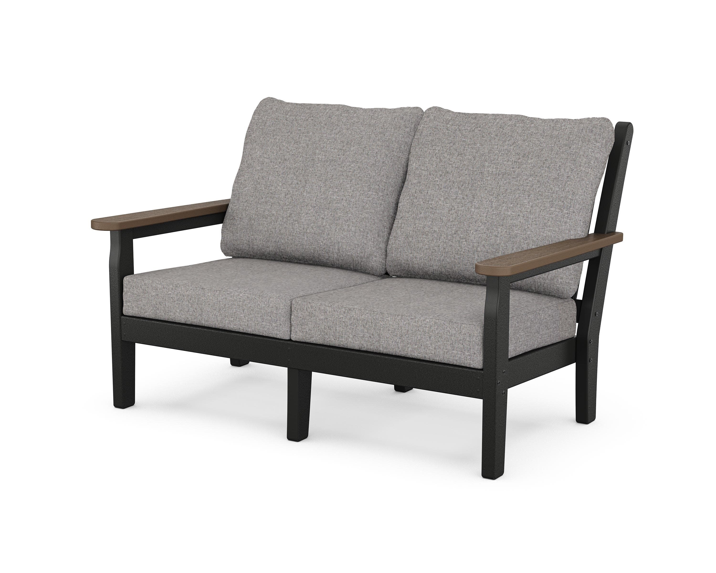 Chippendale Deep Seating Loveseat in Black / Kona / Grey Mist