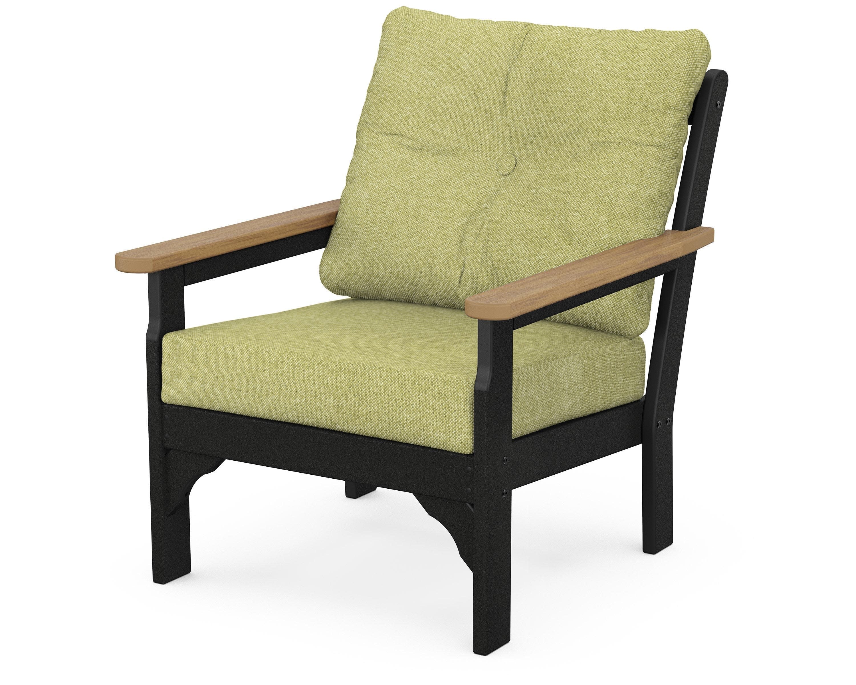 Vineyard Deep Seating Chair in Black / Natural / Chartreuse Boucle