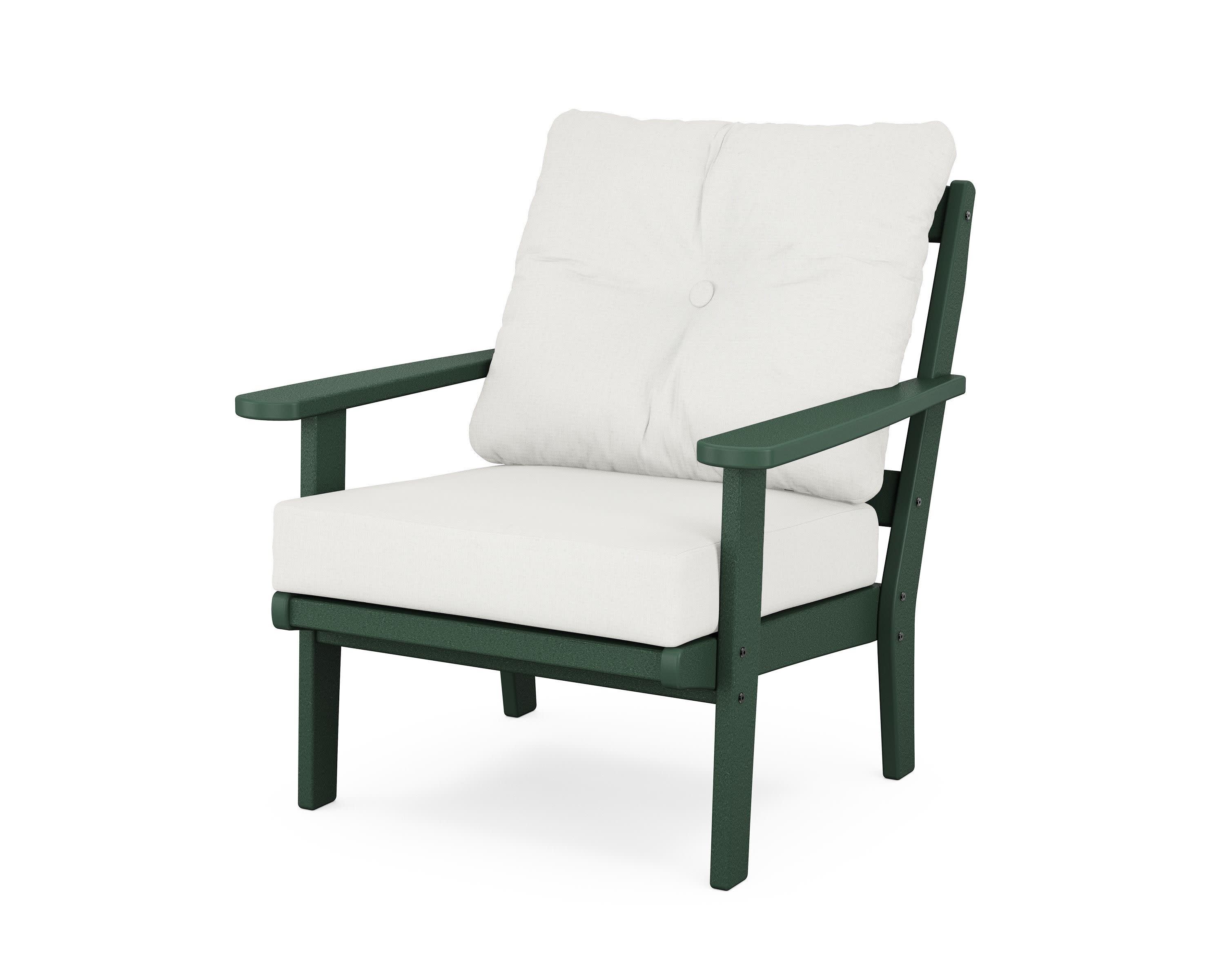 Mission Deep Seating Chair in Green / Natural Linen