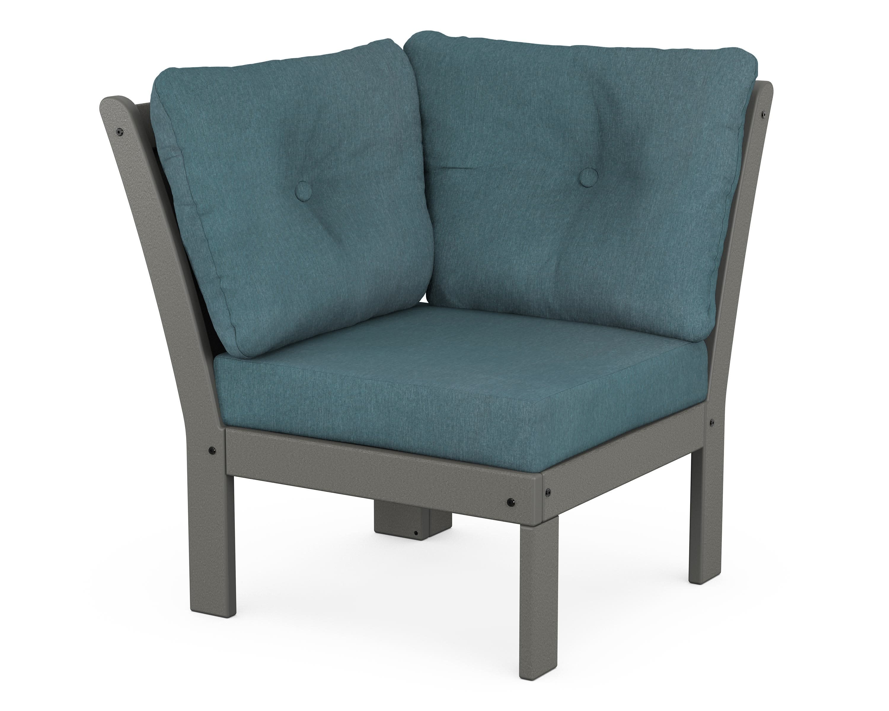 Vineyard Modular Corner Chair in Slate Grey / Ocean Teal