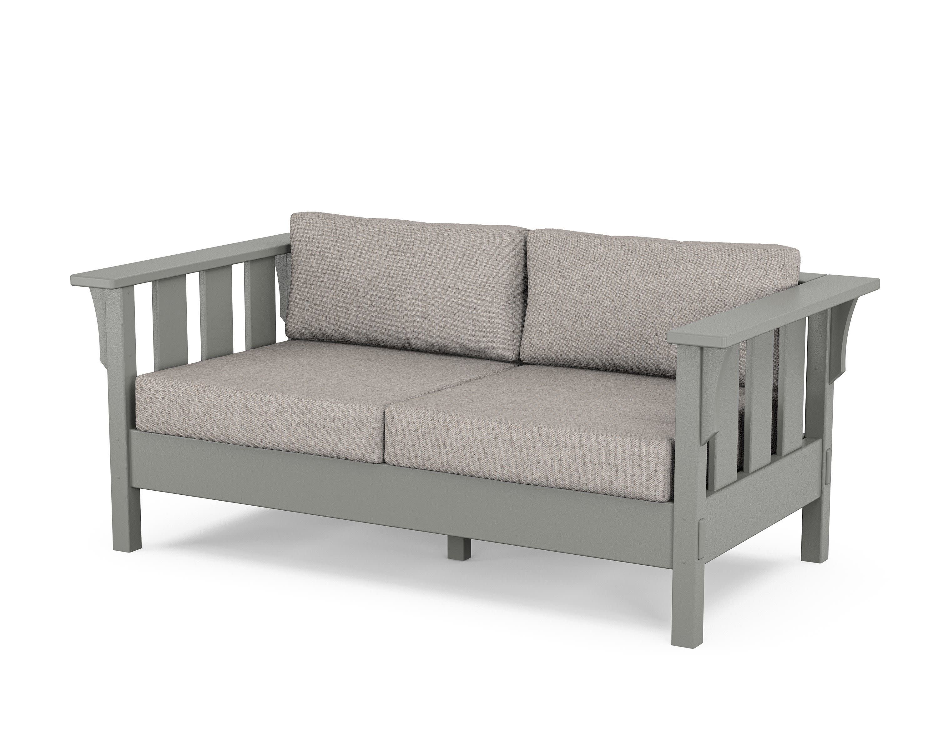 Acadia Deep Seating Loveseat in Slate Grey / Weathered Tweed