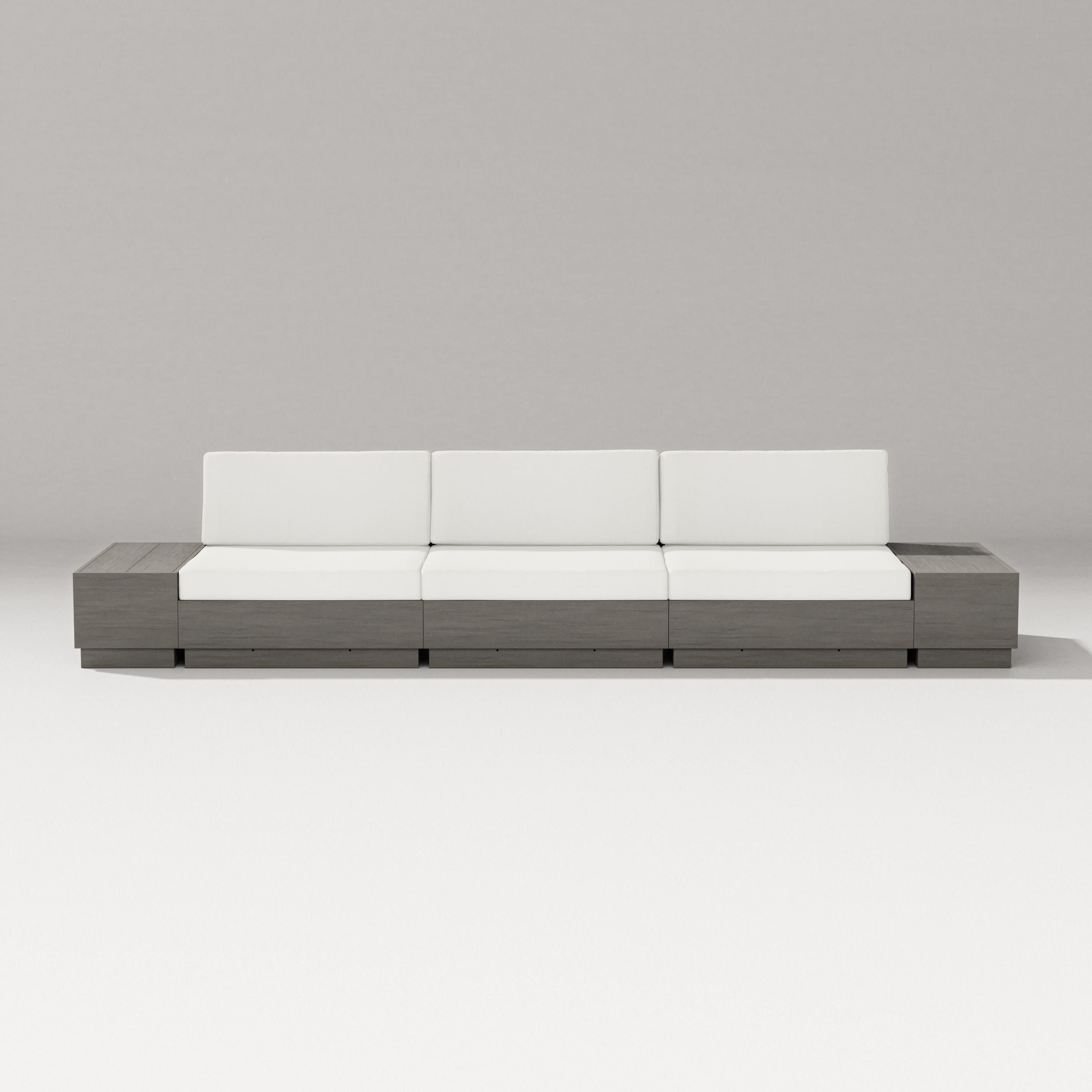 Elevate Straight Sectional in Driftwood / Natural Linen