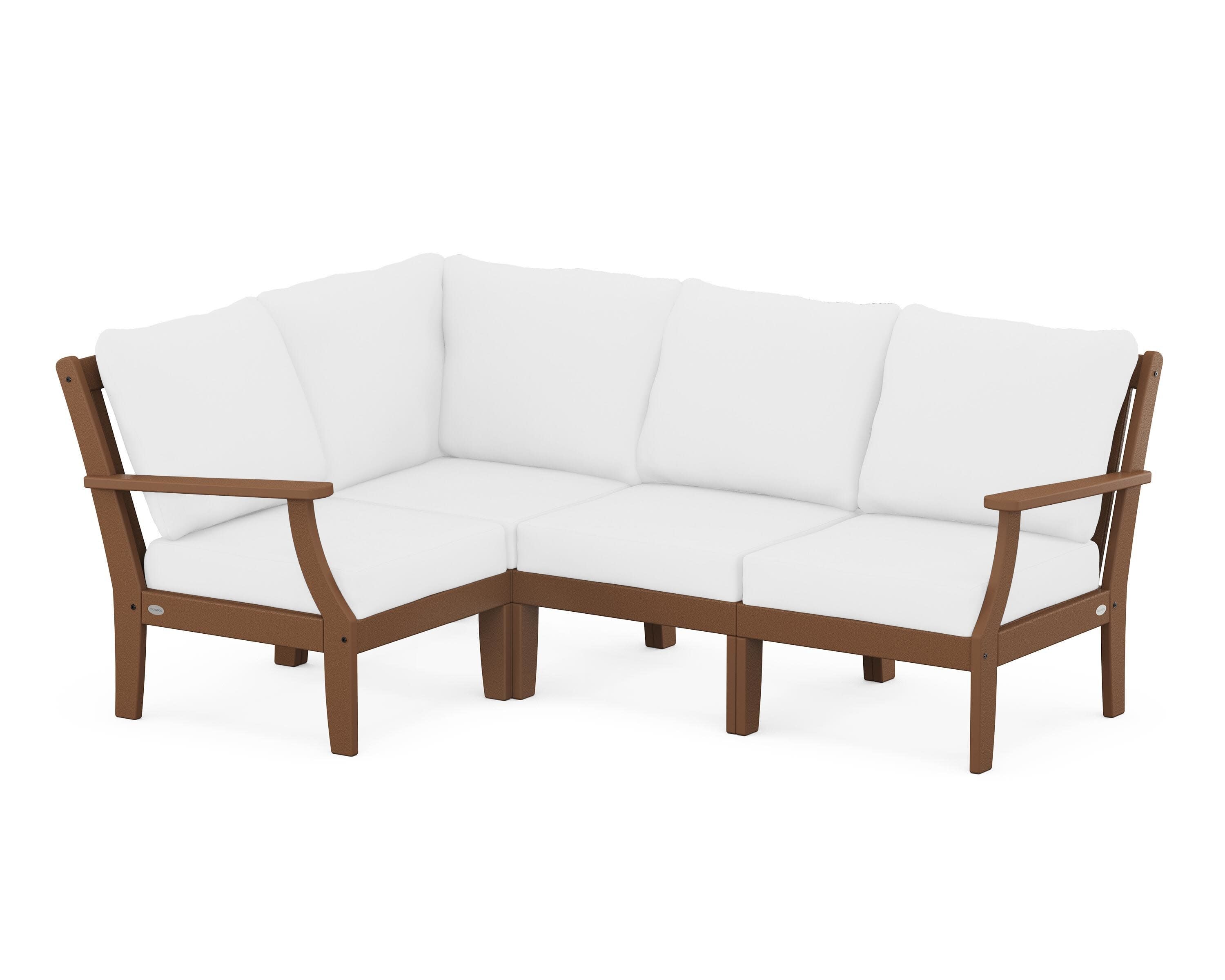 Braxton Modular 4-Piece Deep Seating Set in Teak / Natural