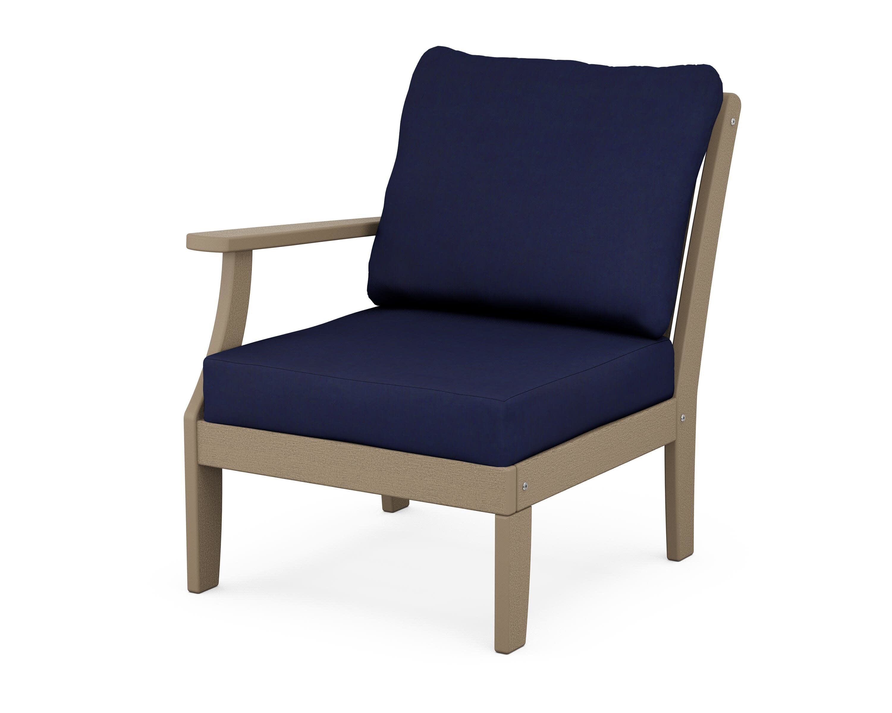 Braxton Modular Left Arm Chair in Vintage Sahara / Navy