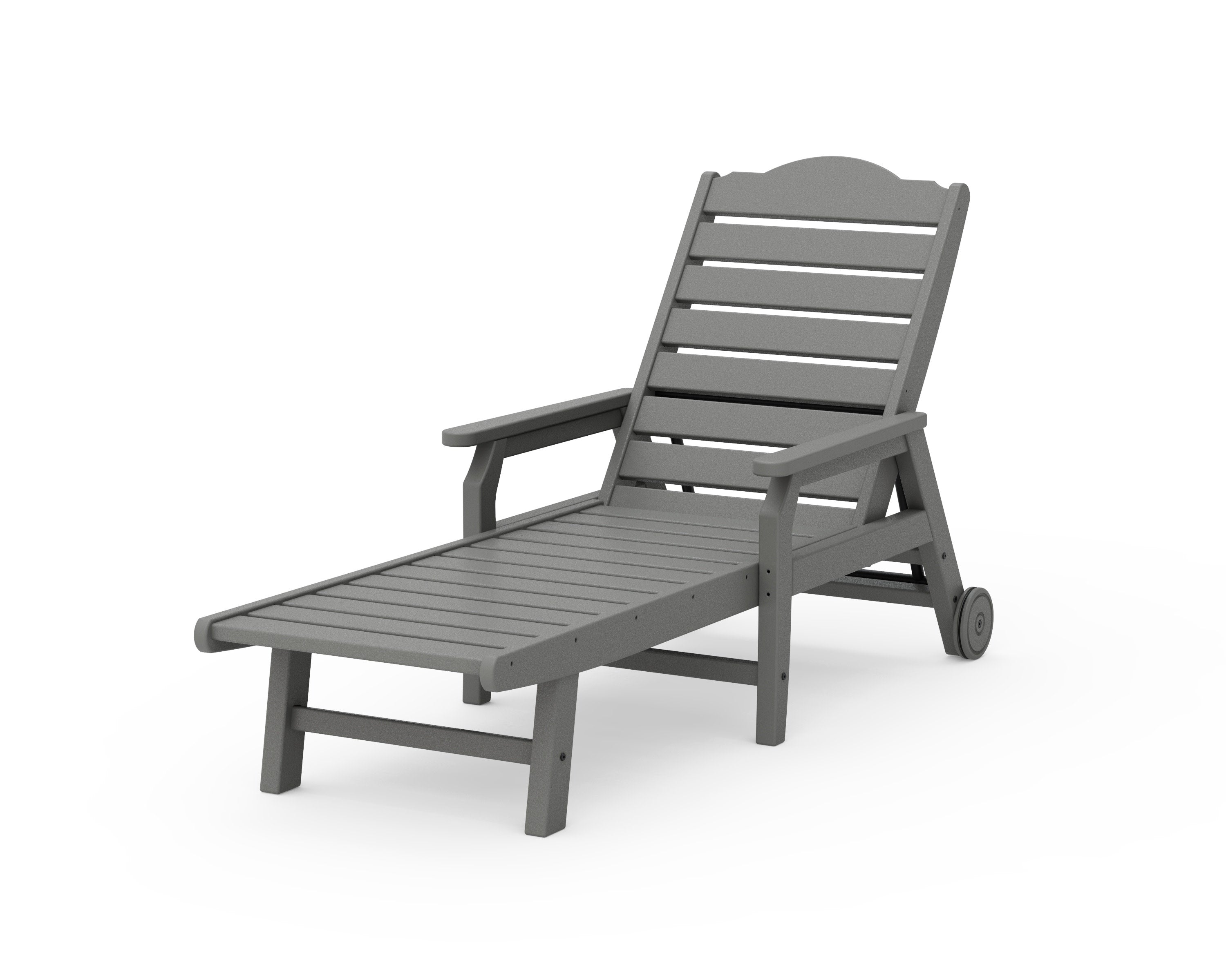 Savannah Chaise with Arms and Wheels in Slate Grey