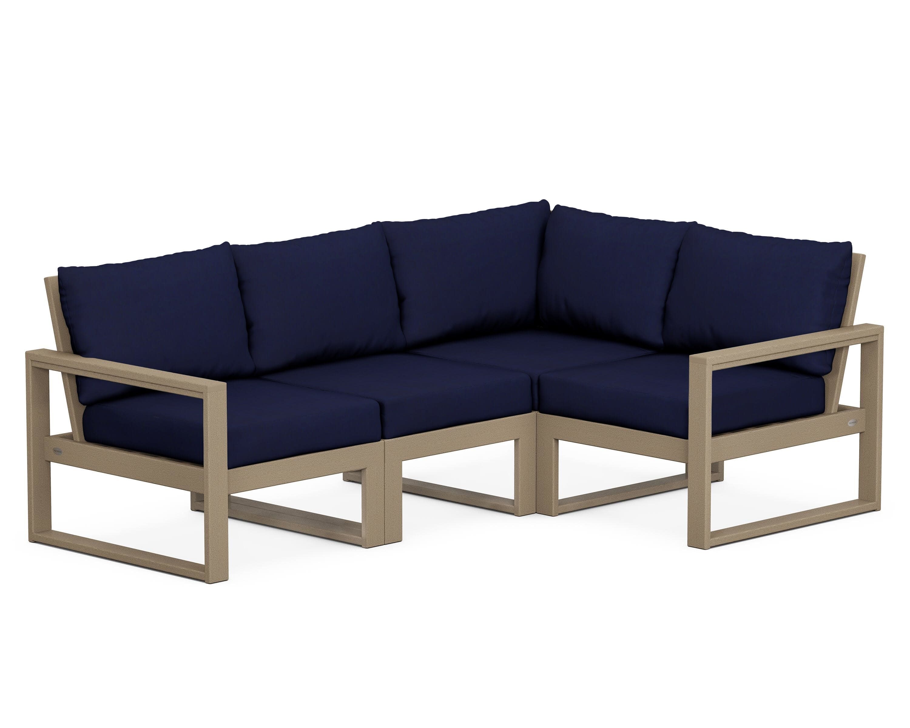 EDGE 4-Piece Modular Deep Seating Set in Vintage Sahara / Navy